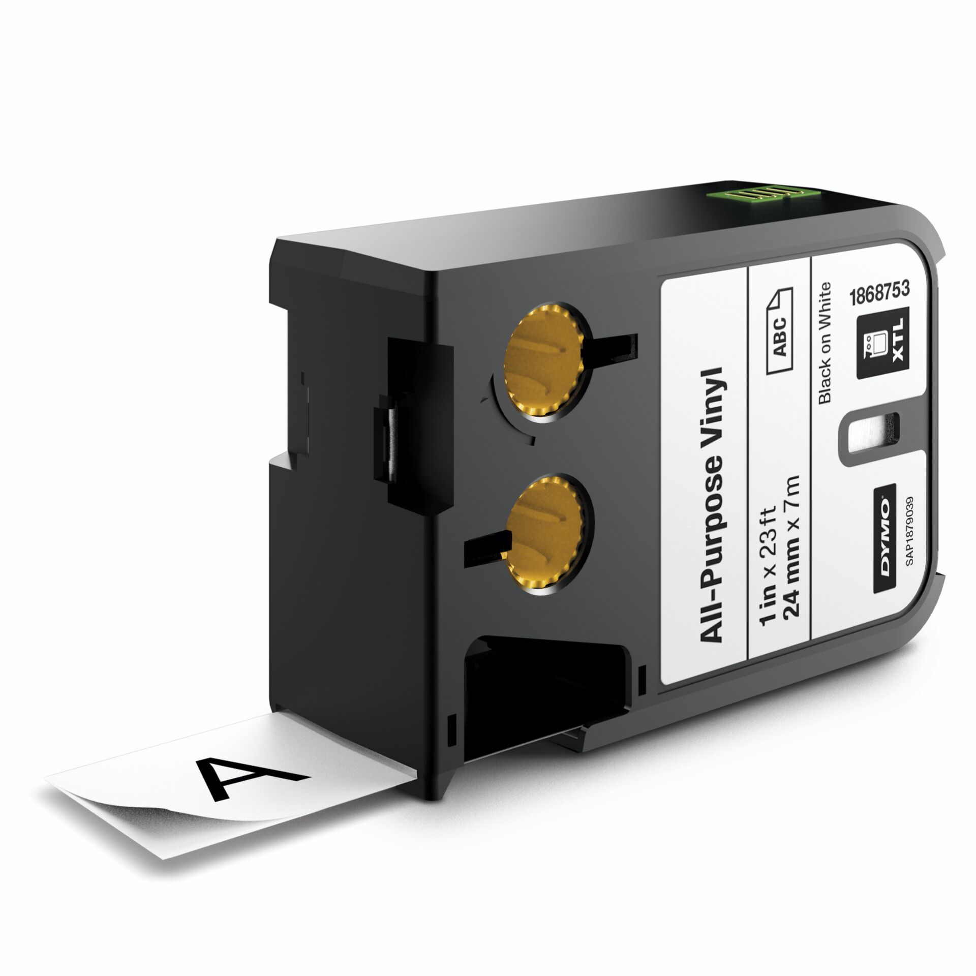 Dymo XTL Schriftband Vinyl perm.  24 mm x 7 m schwarz auf weiß