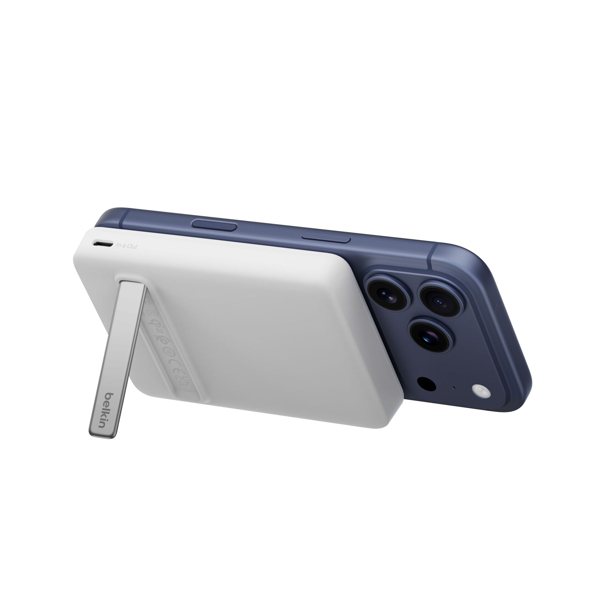 Handheld Ständer, Telefonständer, Magnetischer Fall, iPhone 13 Pro Stil, blauer Fall