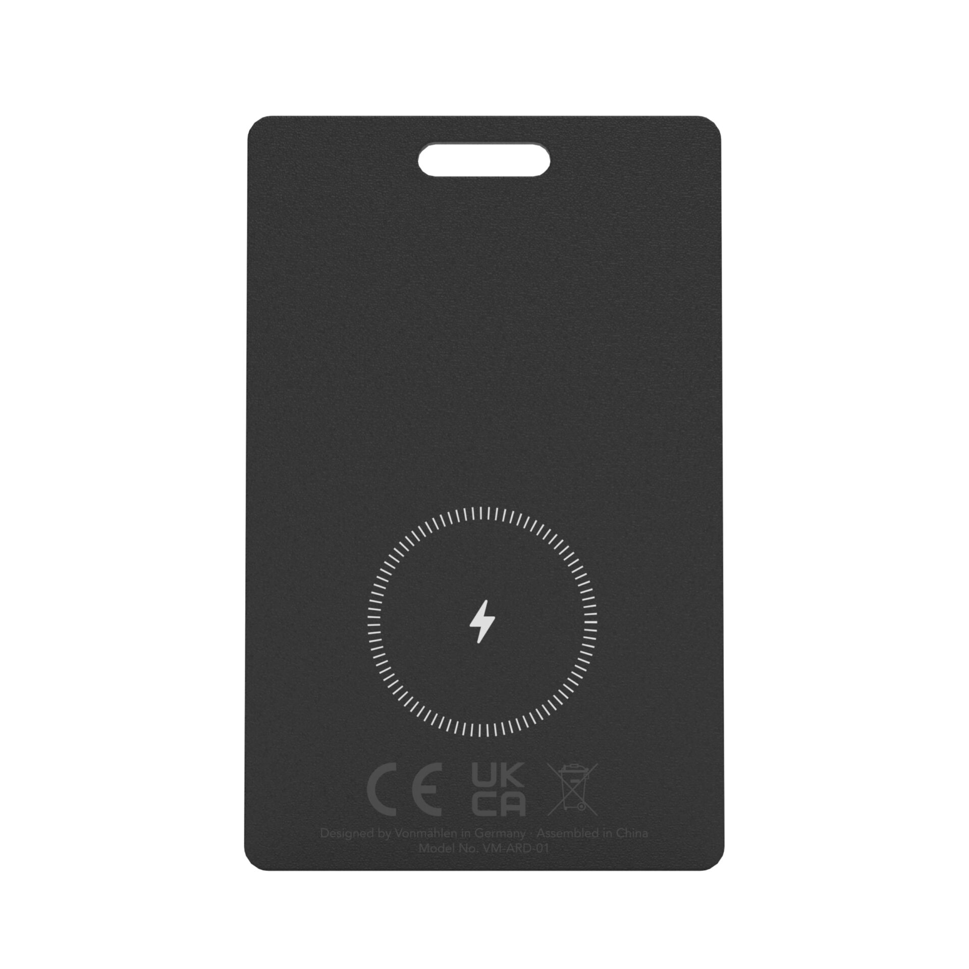 drahtloses Ladegerät, Qi-Ladegerät, induktives Ladegerät, schwarz, runder Ladeskirt