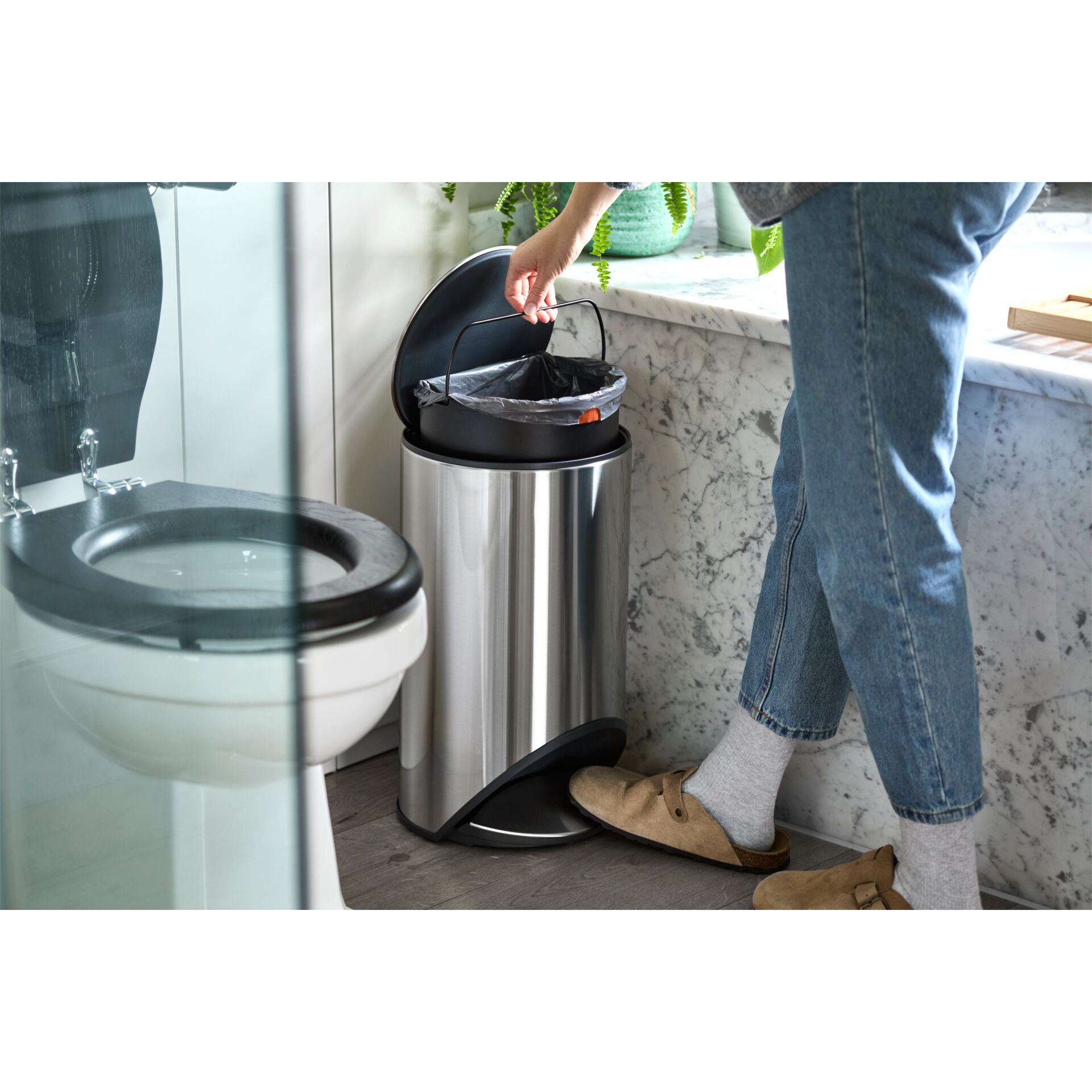 Mülleimer, Standsäule, Abfallsammler, Edelstahl, Pfandlektrometik