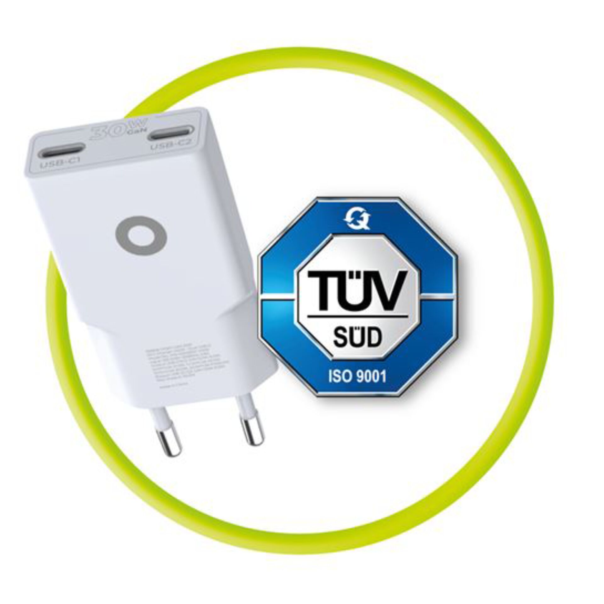 USB-C Adapter, Netzstecker, ISO 9001, UK-Süd, Zertifiziert