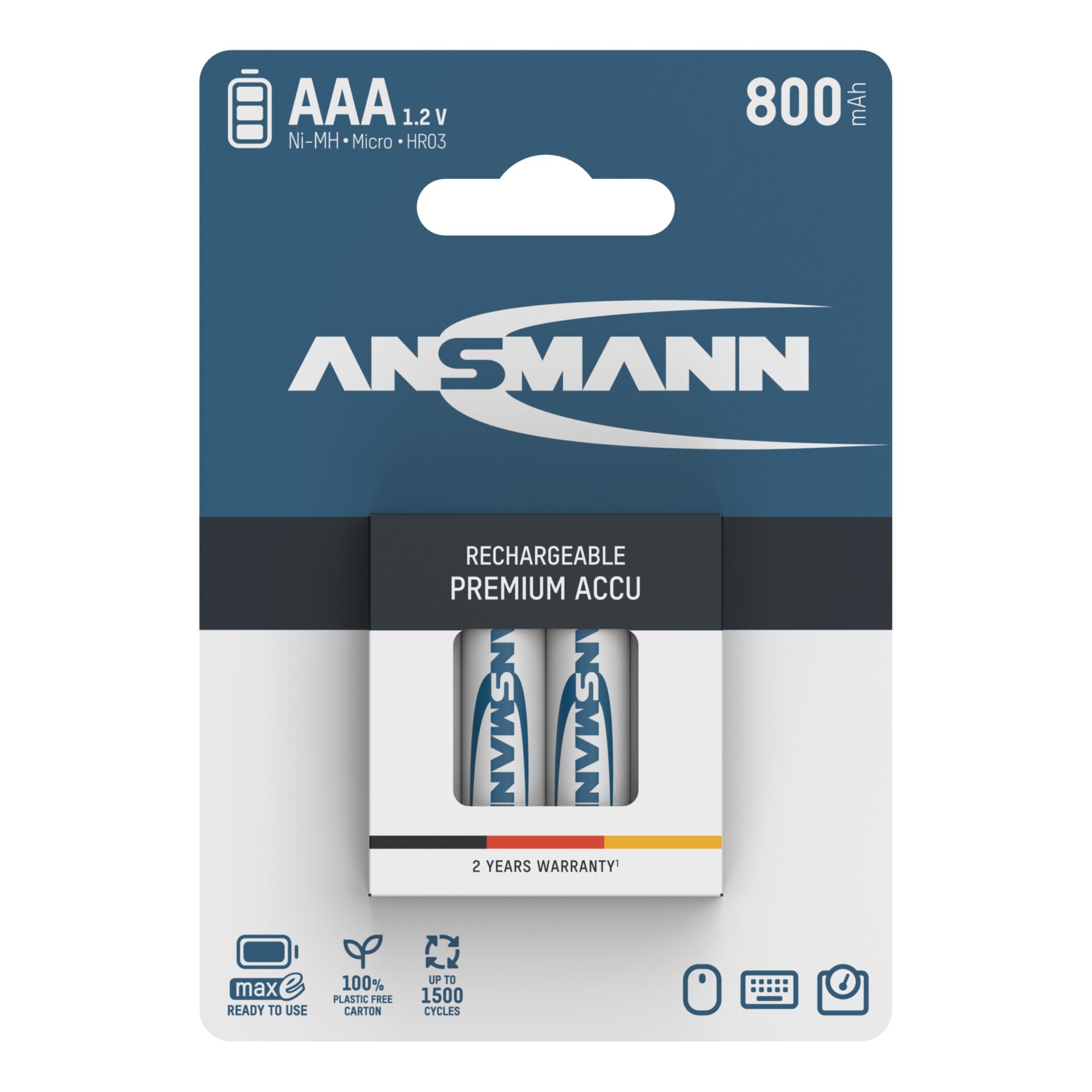 12x4 Ansmann maxE NiMH Akku  Micro AAA 800 mAh