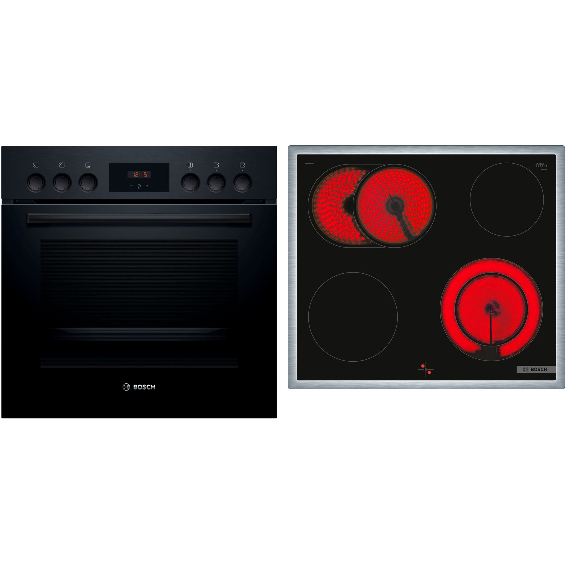 Bosch HND211LB2 schwarz  Set aus HEF113BB0 + NKN645GA2E