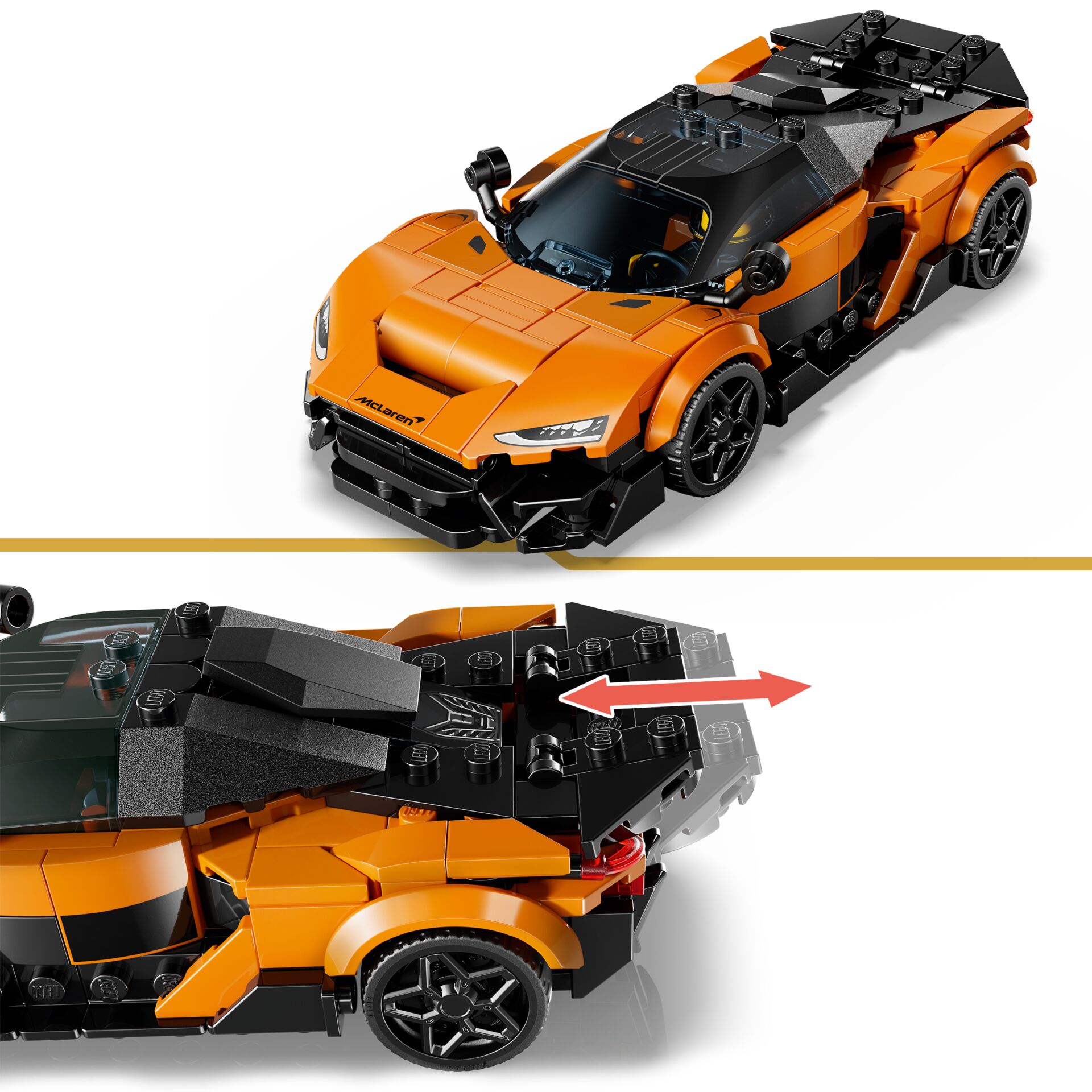 Kautocar, Sportwagen, Orange, LEGO, Kartensportwagen