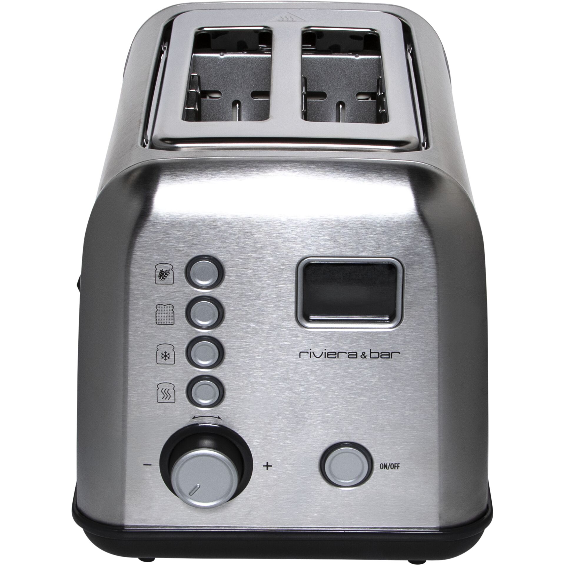 Toaster, Edelstahl, 4-Scheiben, Tasten, Drehknopf