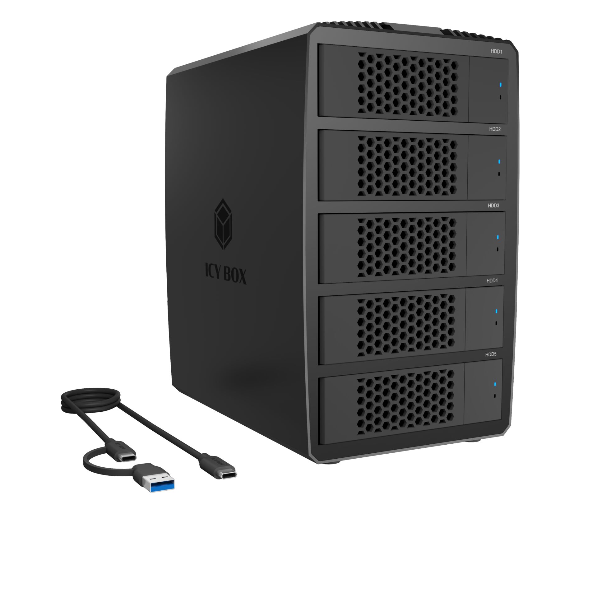 NAS, 4-Bay, HDD Bays, Externe Gehäuse, USB-C Netzteilkabel
