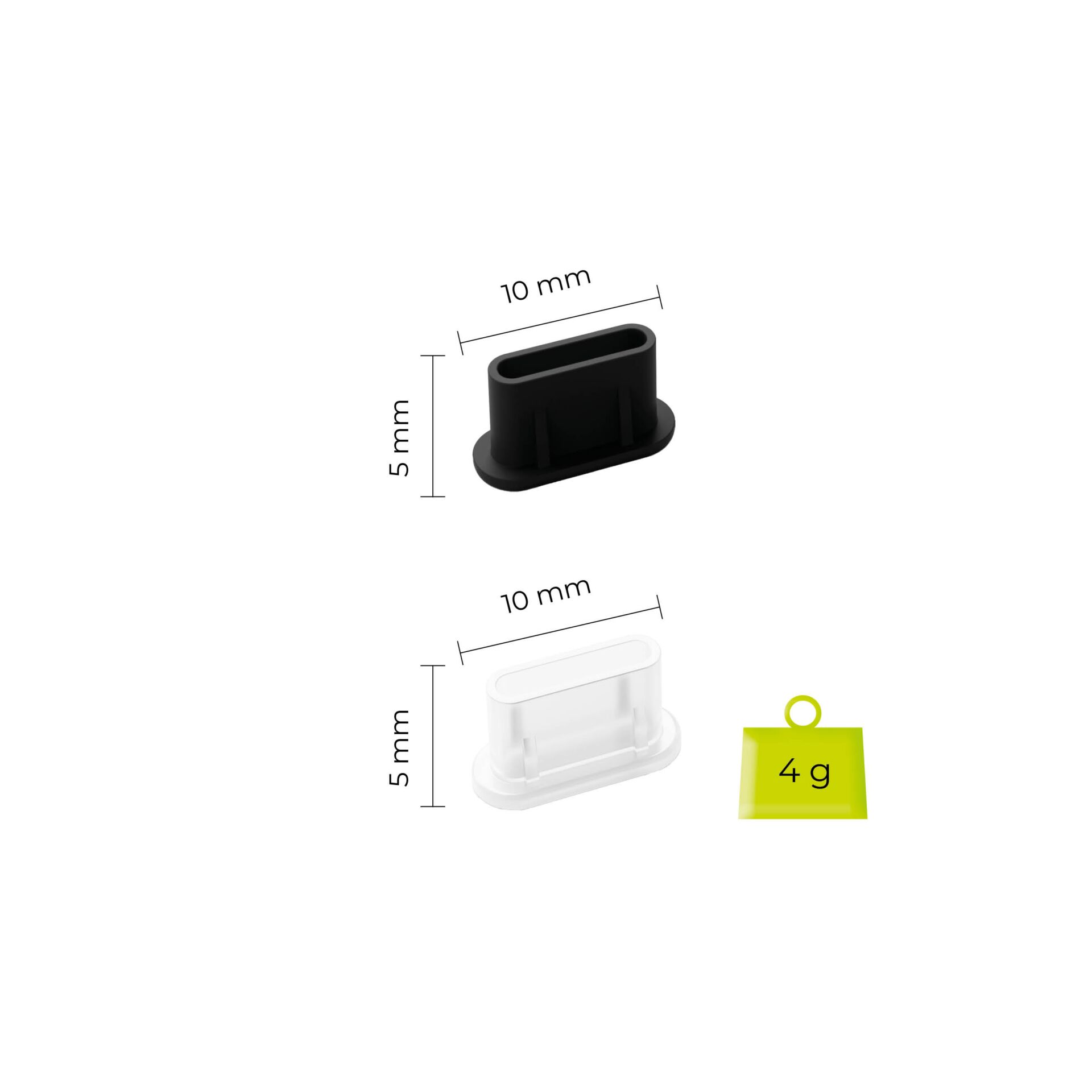 Kunststoffhalter, Gehäusehalter, 10 mm Breite, 5 mm Höhe, Gewicht 4 g