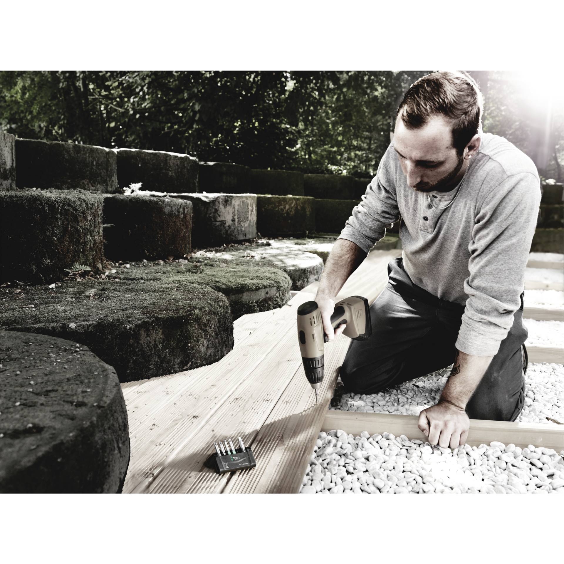 Elektrische Bohrmaschine, Werkzeug, Rock, Schuh, Portrait