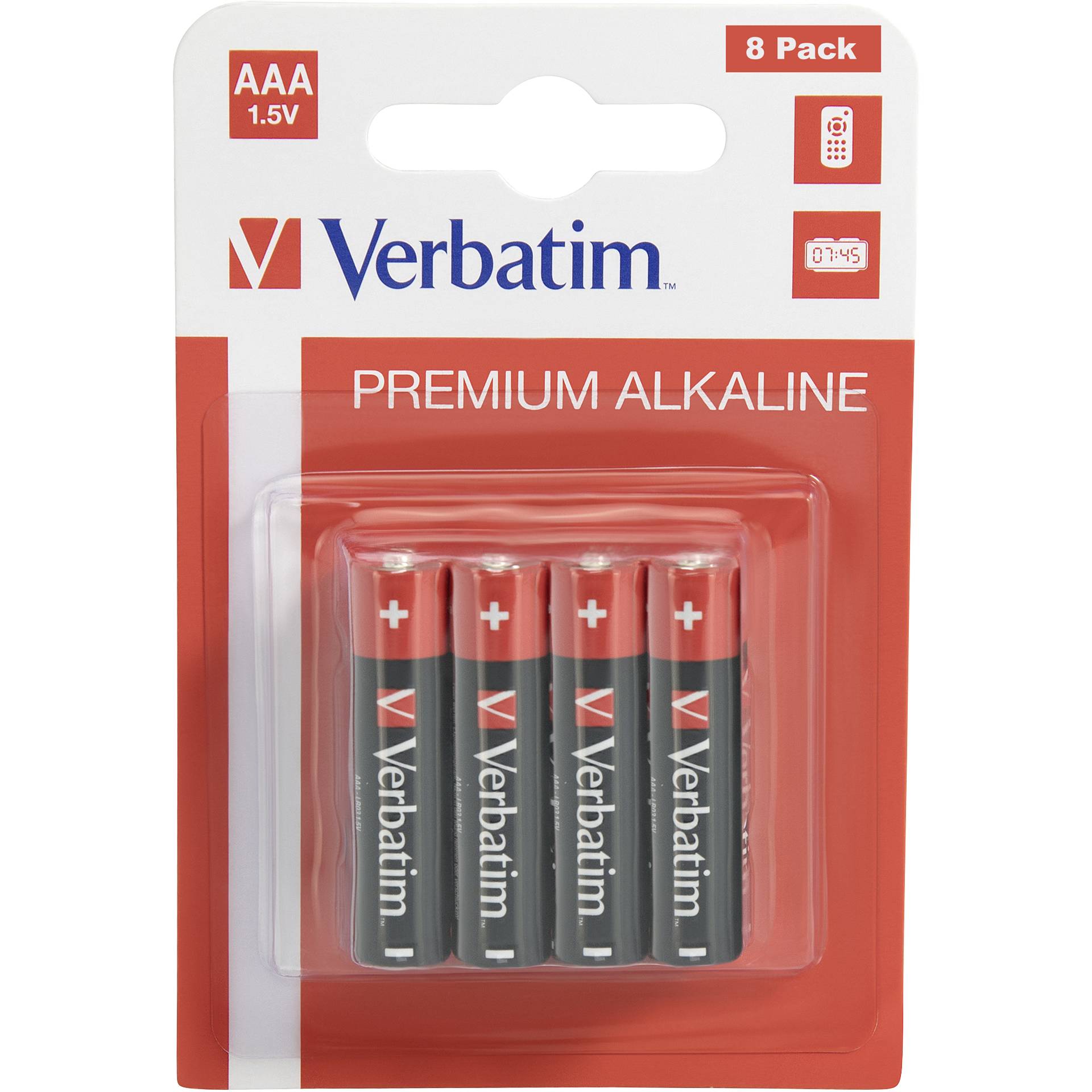 1x8 Verbatim Alkaline Batterie  Micro AAA LR 03            49502