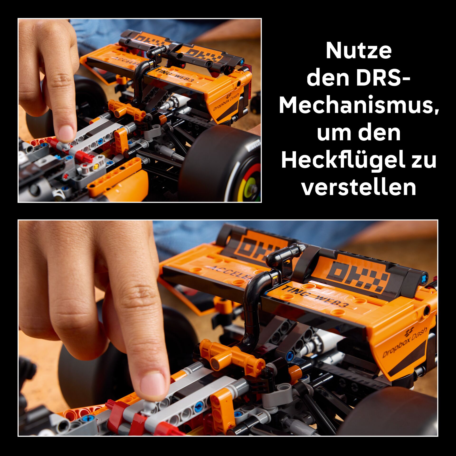 Lego Technic, Rennwagen, Orange, Mechanismus, Konstruktion