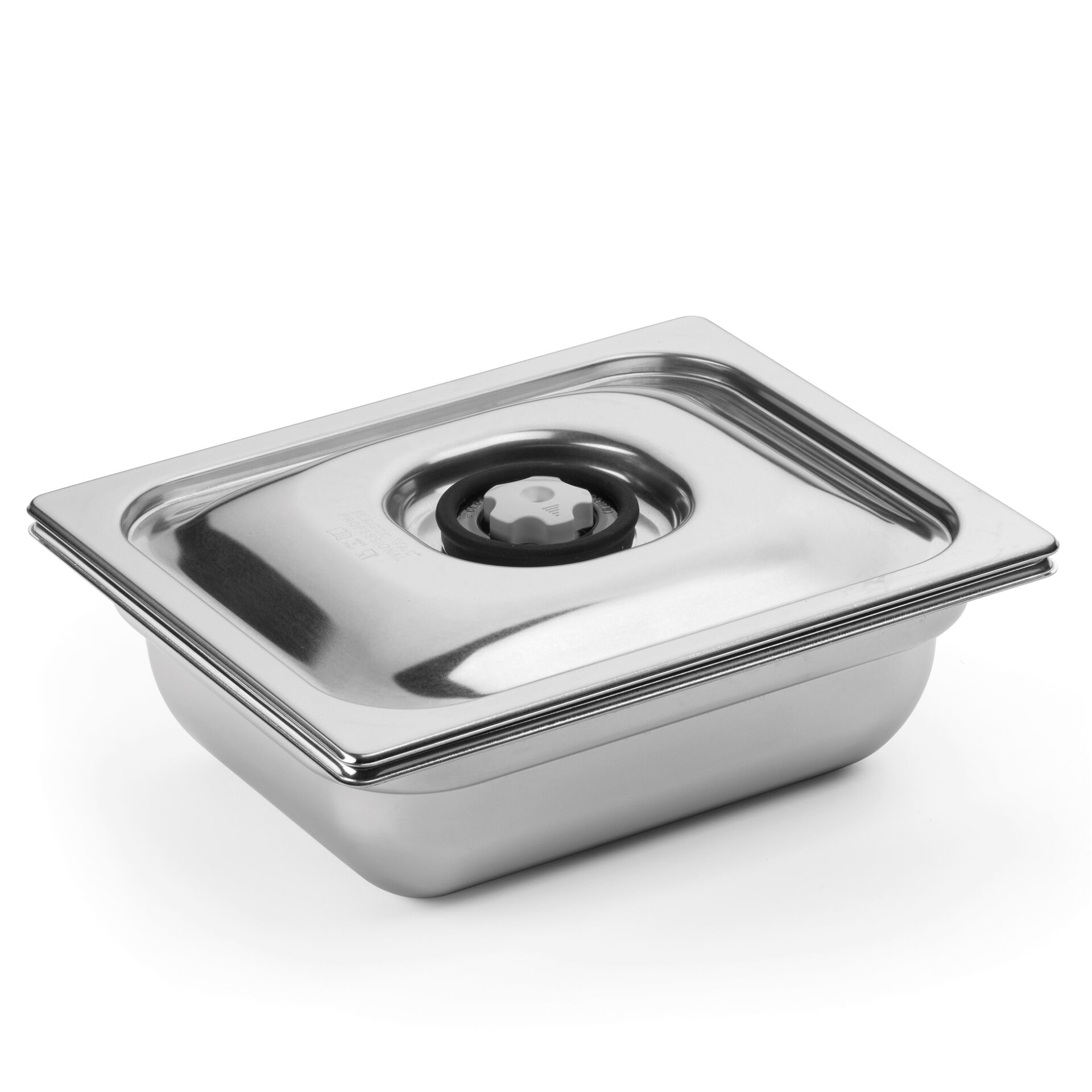 Edelstahl, Warmhaltebehälter, Chafing Dish, Rechteckige Pfanne, Deckel mit Knopf