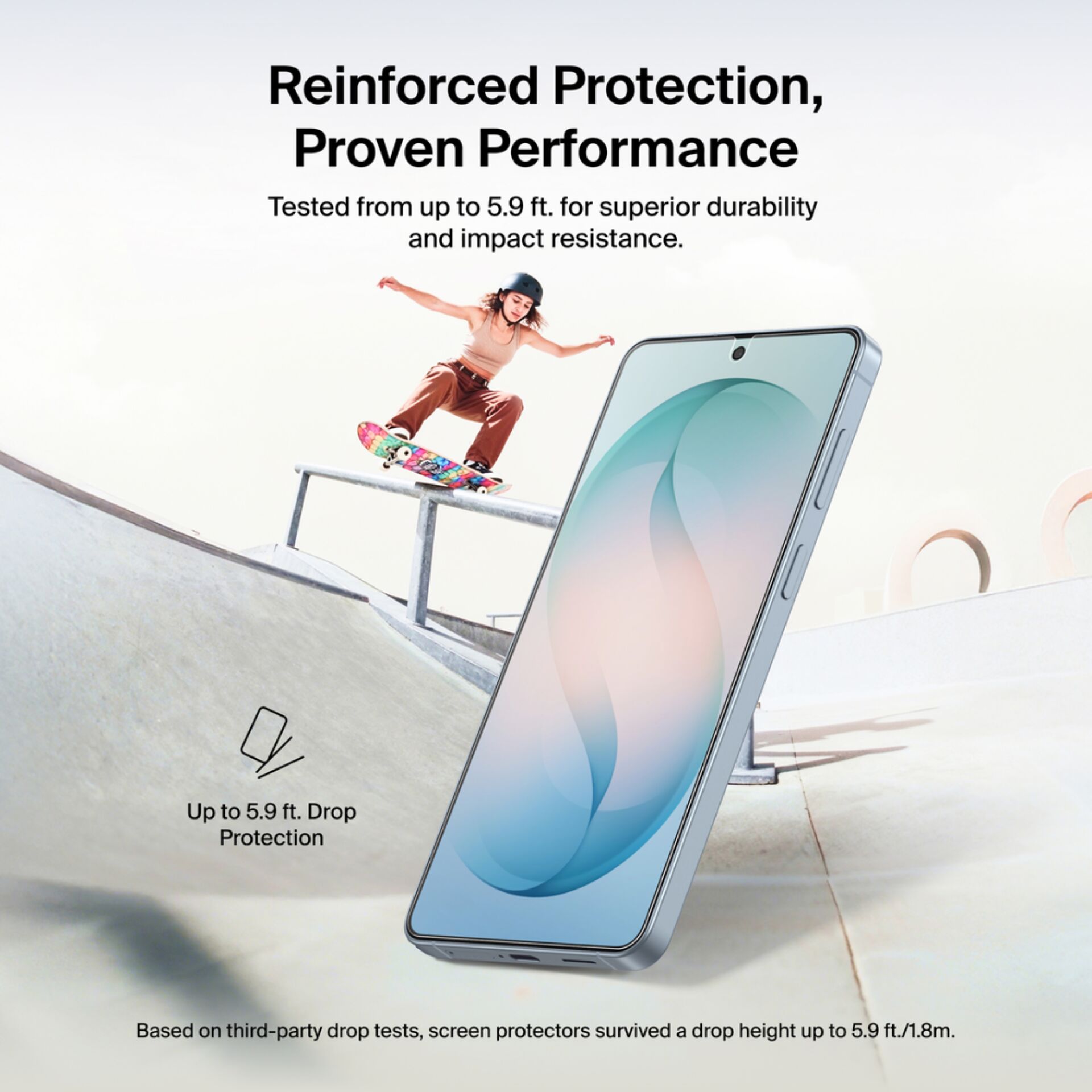 phone, screen protector, drop protection, hands-free, edge-to-edge