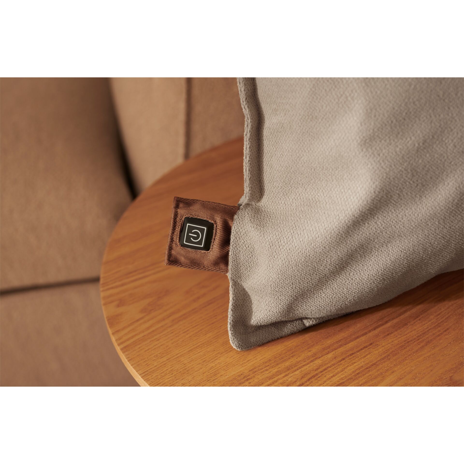 kissen, bezug, stoff, grau, tisch