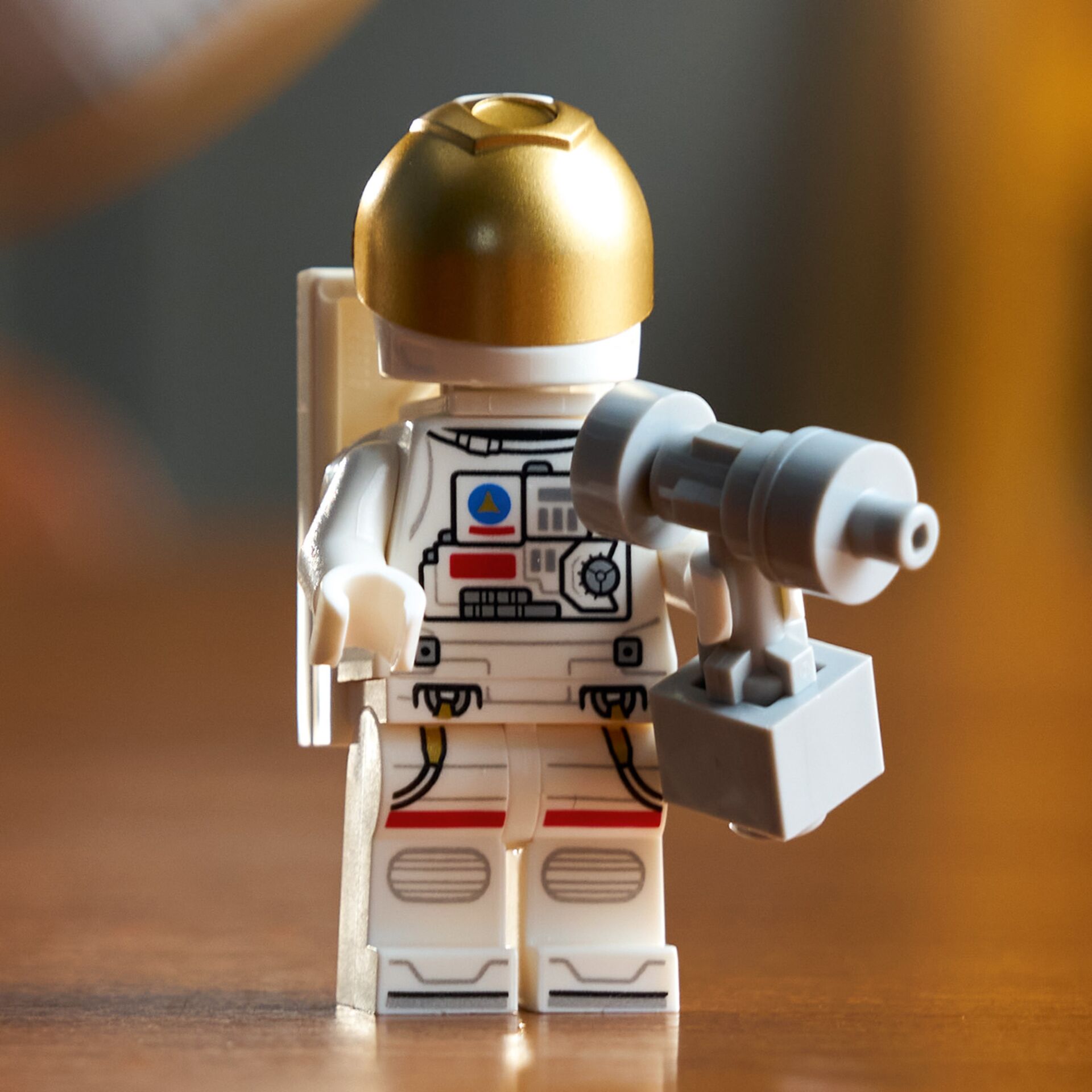 Lego, Astronaut, Mini-Figur, Weiße Anzug, Goldener Helm