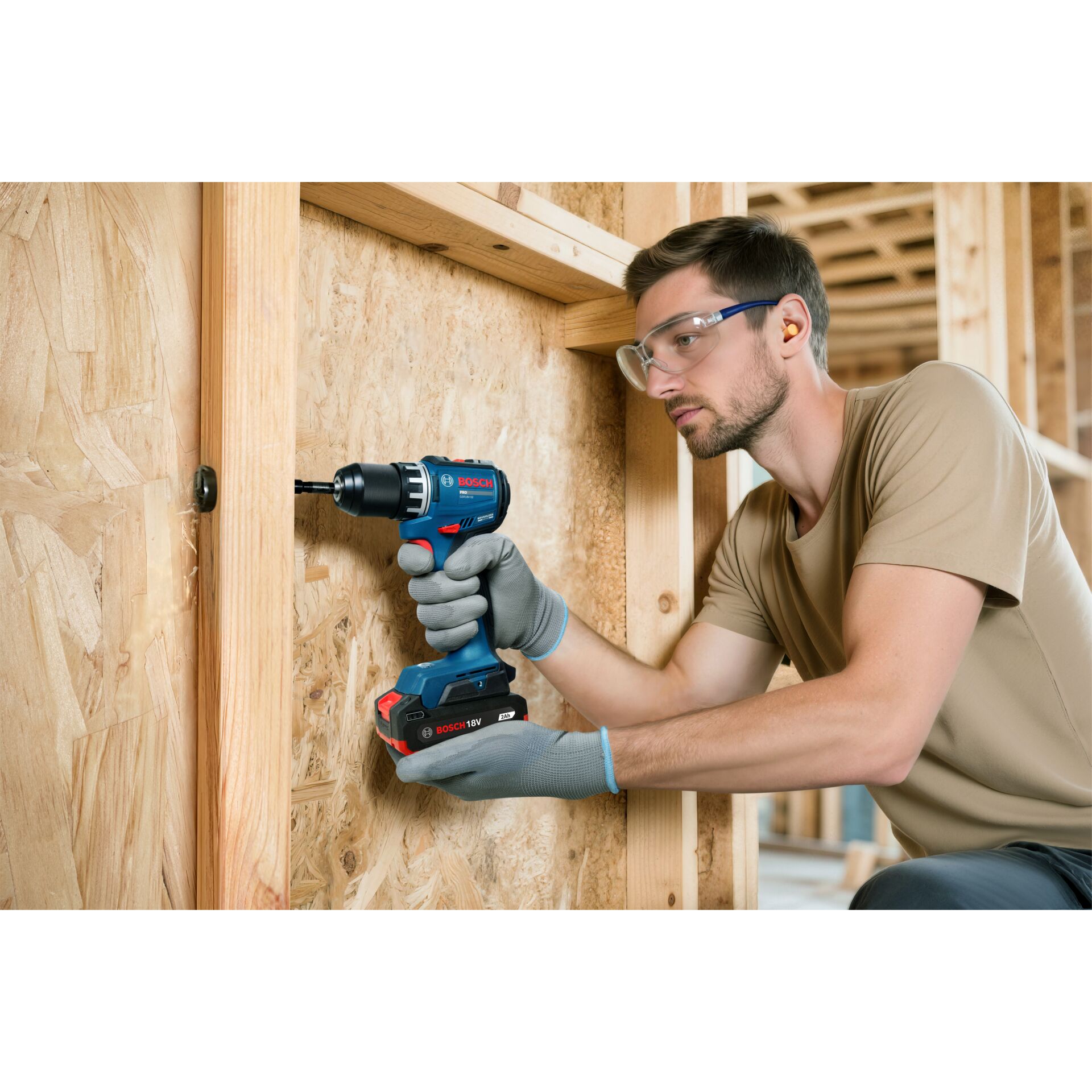 Elektrischer Bohrer, Bohrmaschine, 18V, Akku-Bohrer, Baustelle