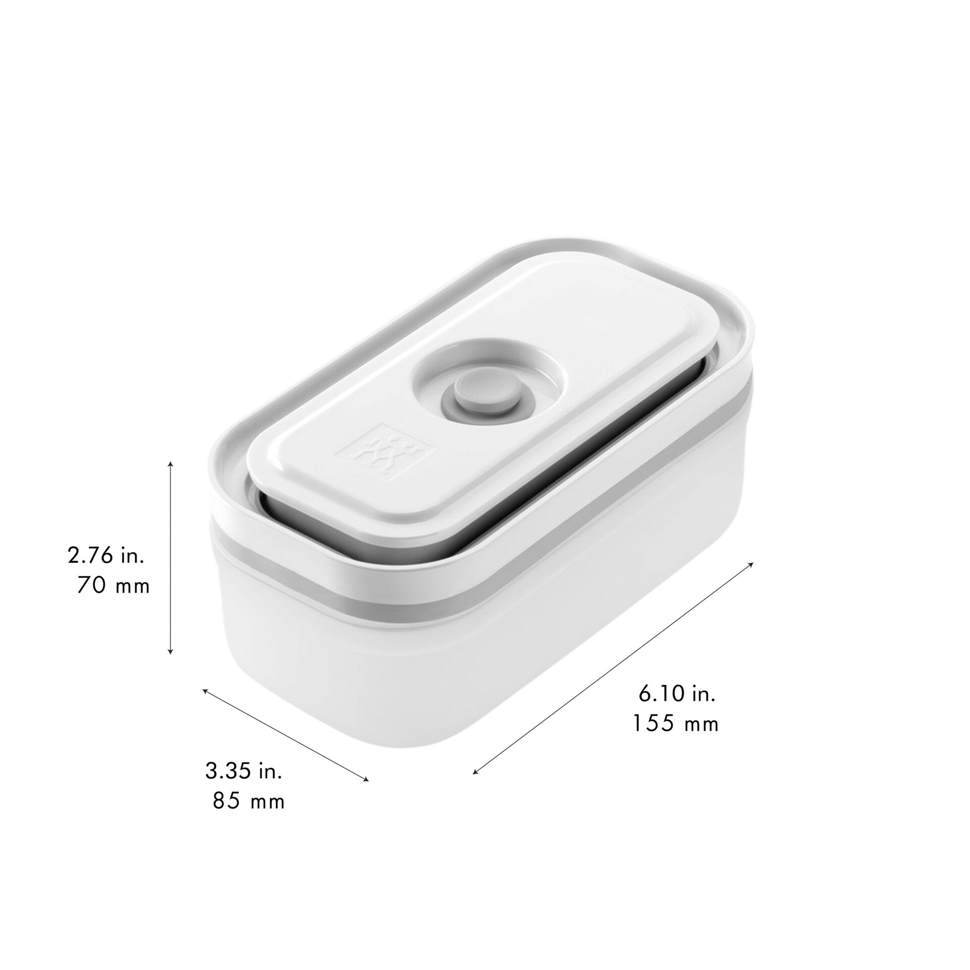 Butterdose, Aufbewahrungsdose, weißer Kunststoff, luftdichter Deckel, rechteckig