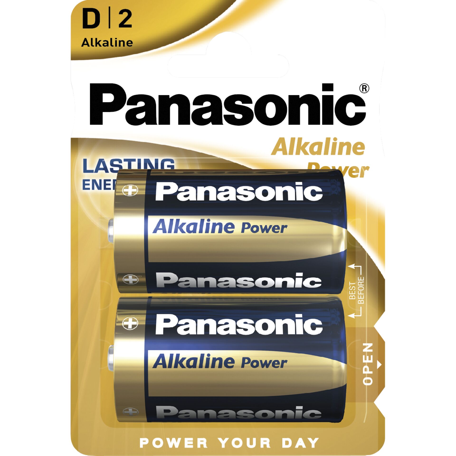 1x2 Panasonic Alkaline Power  Mono D LR 20