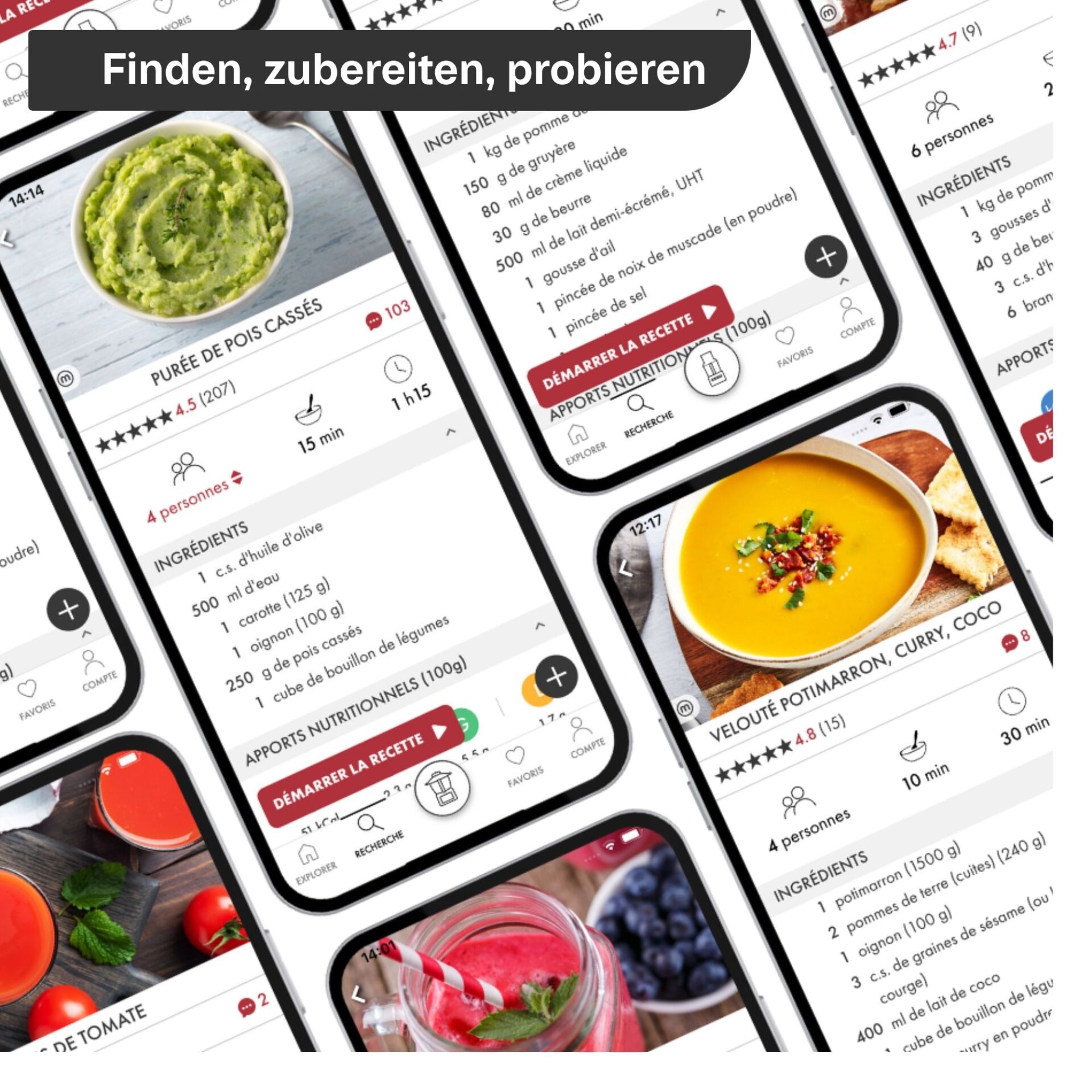 Purée de pois cassés, Soupe bol, Ingrédients vérifiables, Recette numérique, Texture veloutée