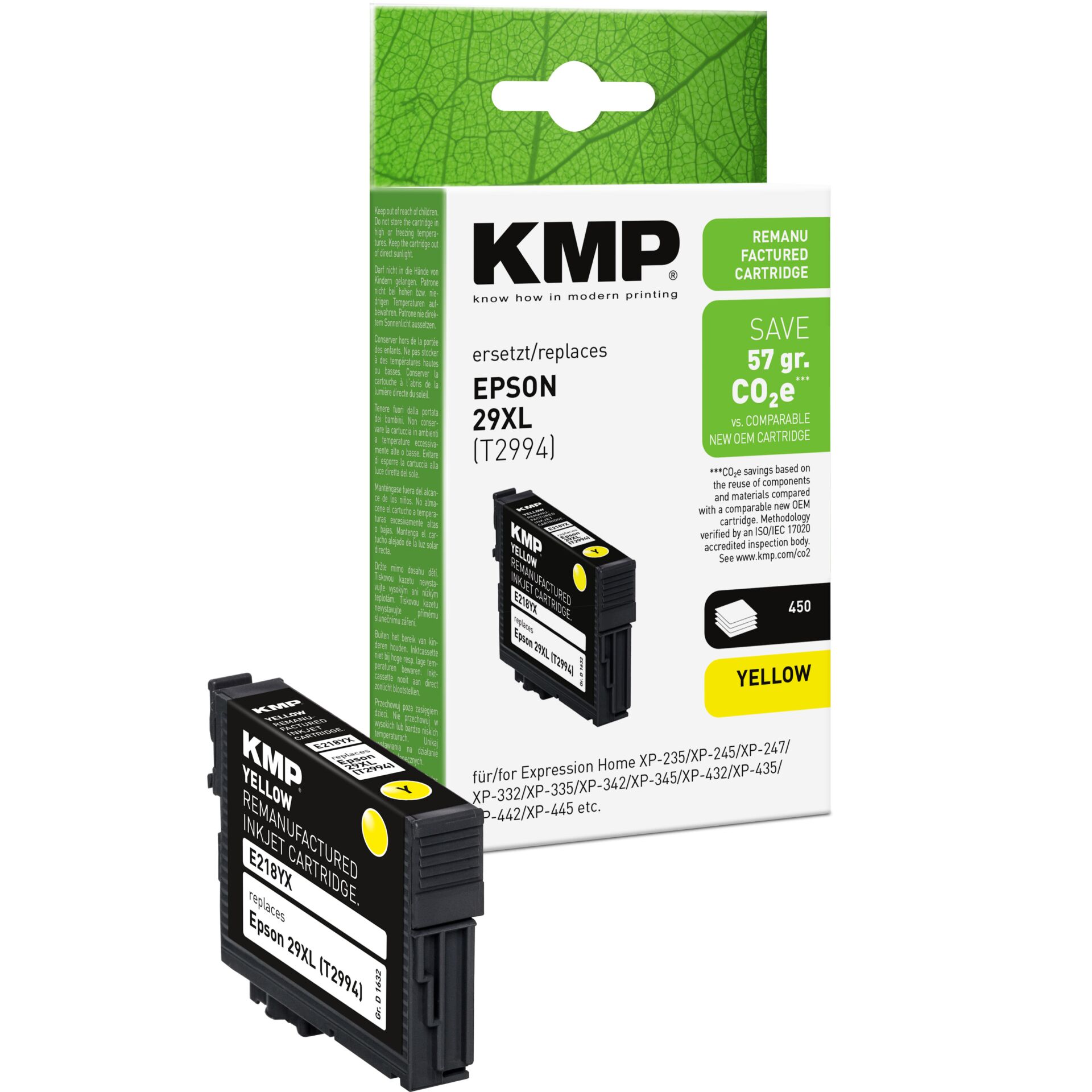 Adapter, Elektronik, Computer-Ausrüstung, Computerausrüstung, QR-Code, Tintenpatrone, Epson 29XL, Gelb, KMP kompatibel, Nachfüllpatrone