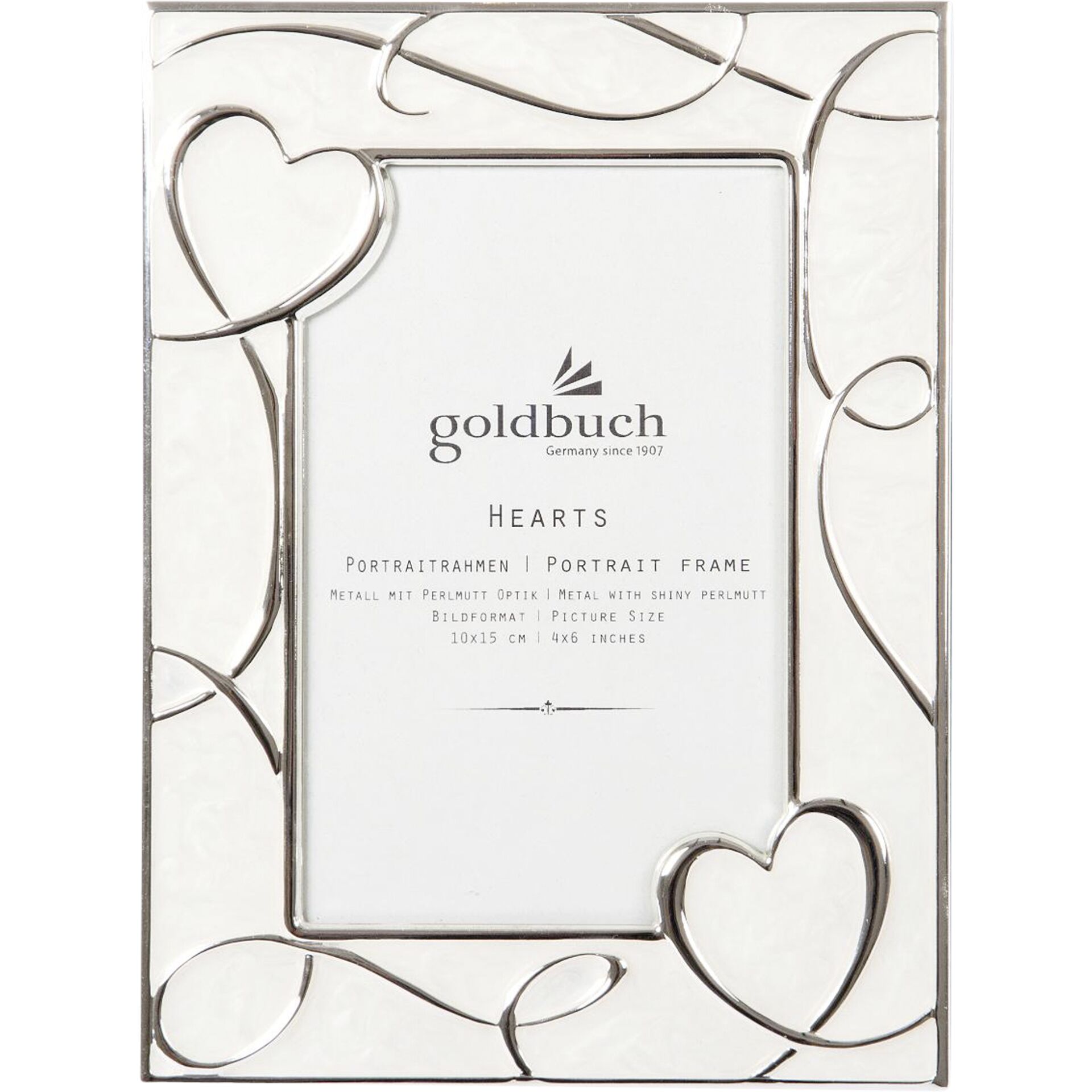 Goldbuch Hearts creme      10x15  Metallrahmen Portrait     960242