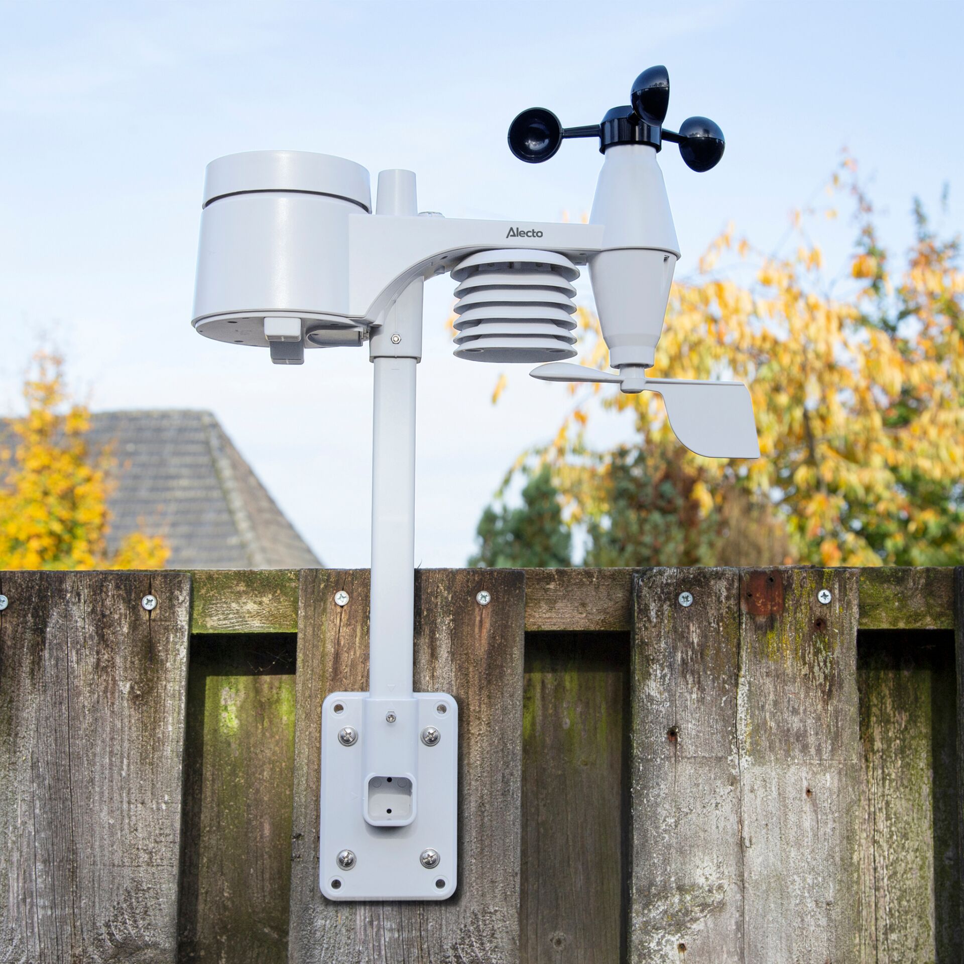 Wetterstation, Wetterstationanemometer, Regenmesser, Wettermesseinheit, Außenstativ