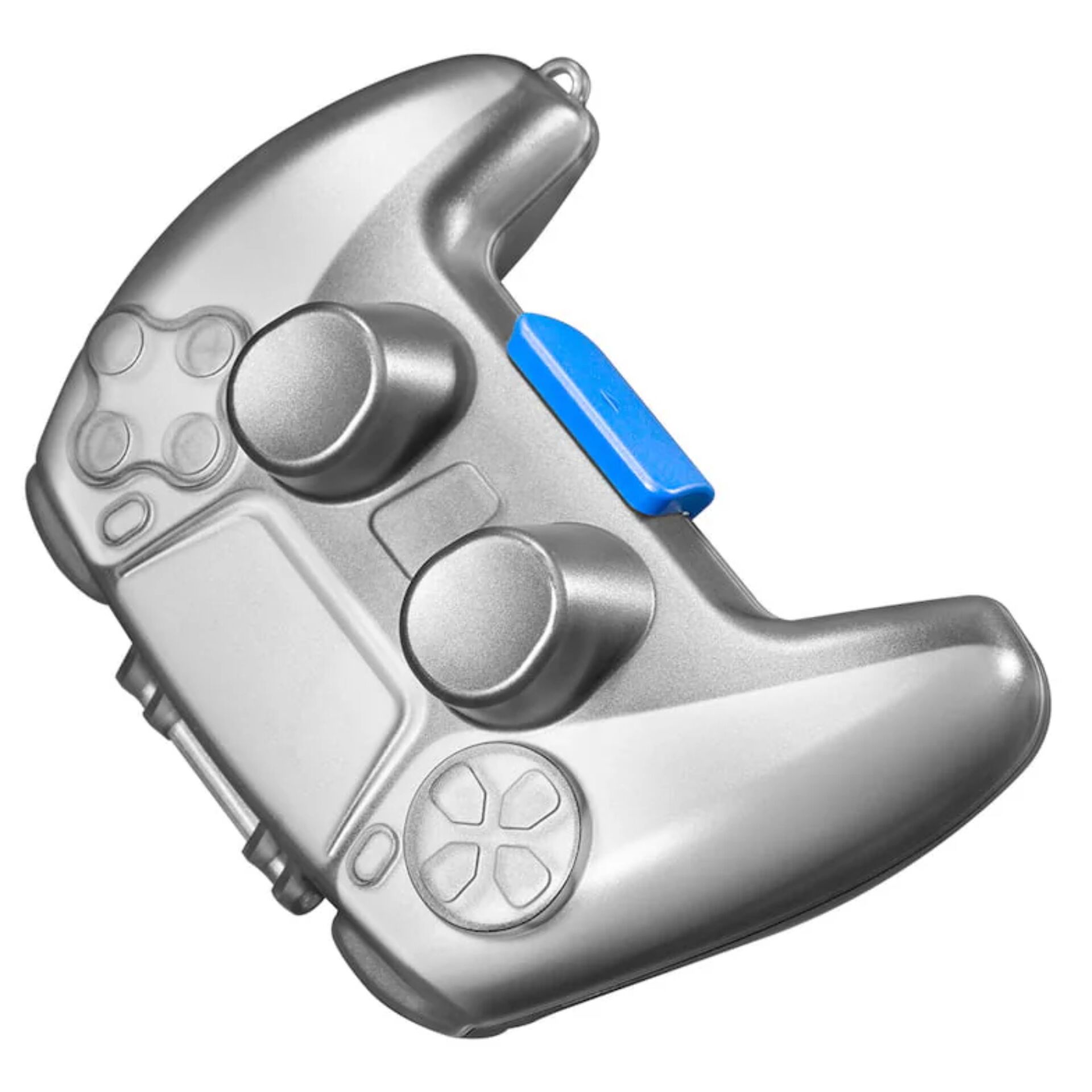 Gaming-Controller-Clip, Blauer-Auslöseknopf, Silberner-Körper, Ergonomisch, Tasten-Liften