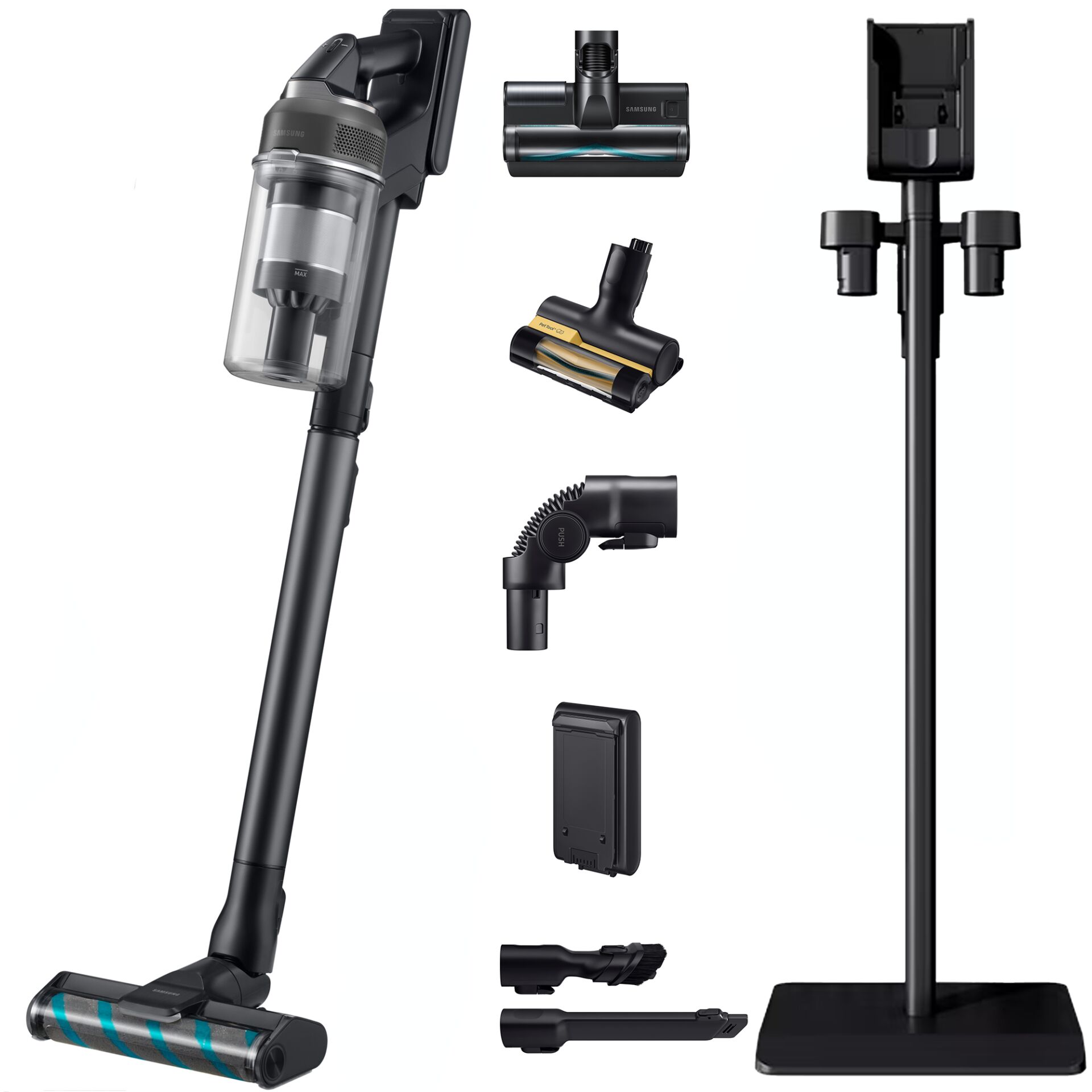 Akkusauger, Handstaubsauger, Stielstaubsauger, Bodenbürste, Zubehör-Set