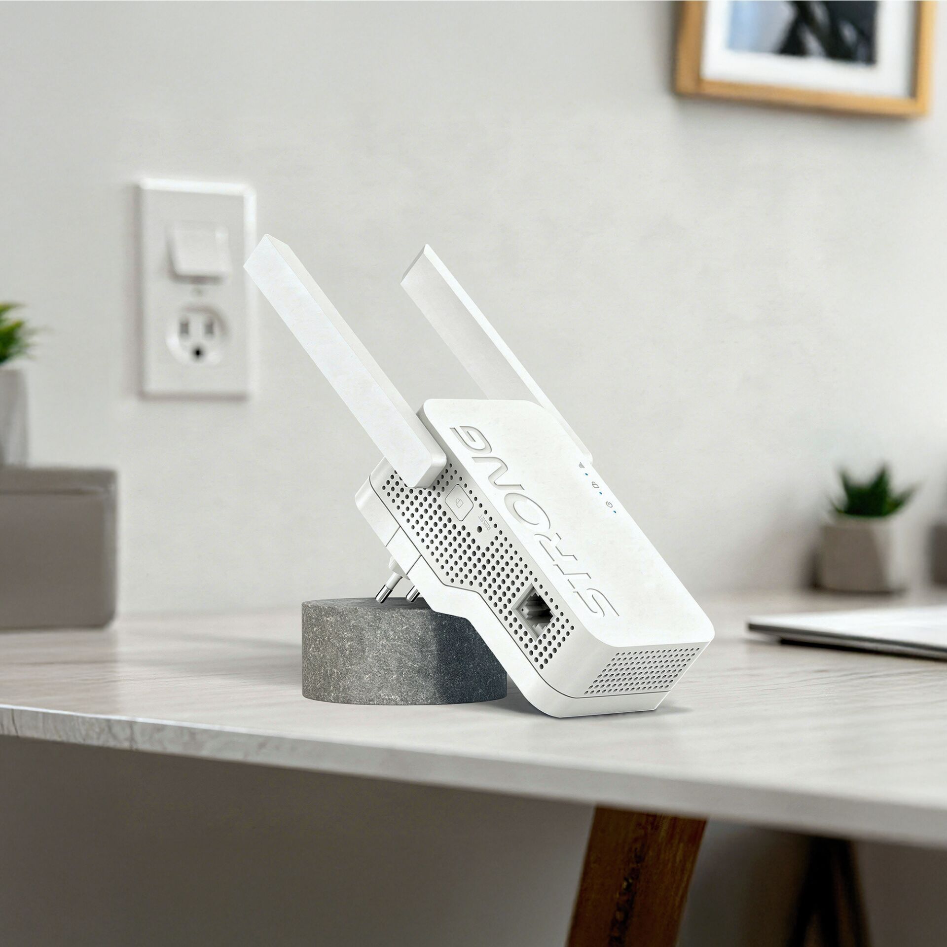 WLAN-Router, Dual-Band, Weiß, Tragbarer Router, Antennen