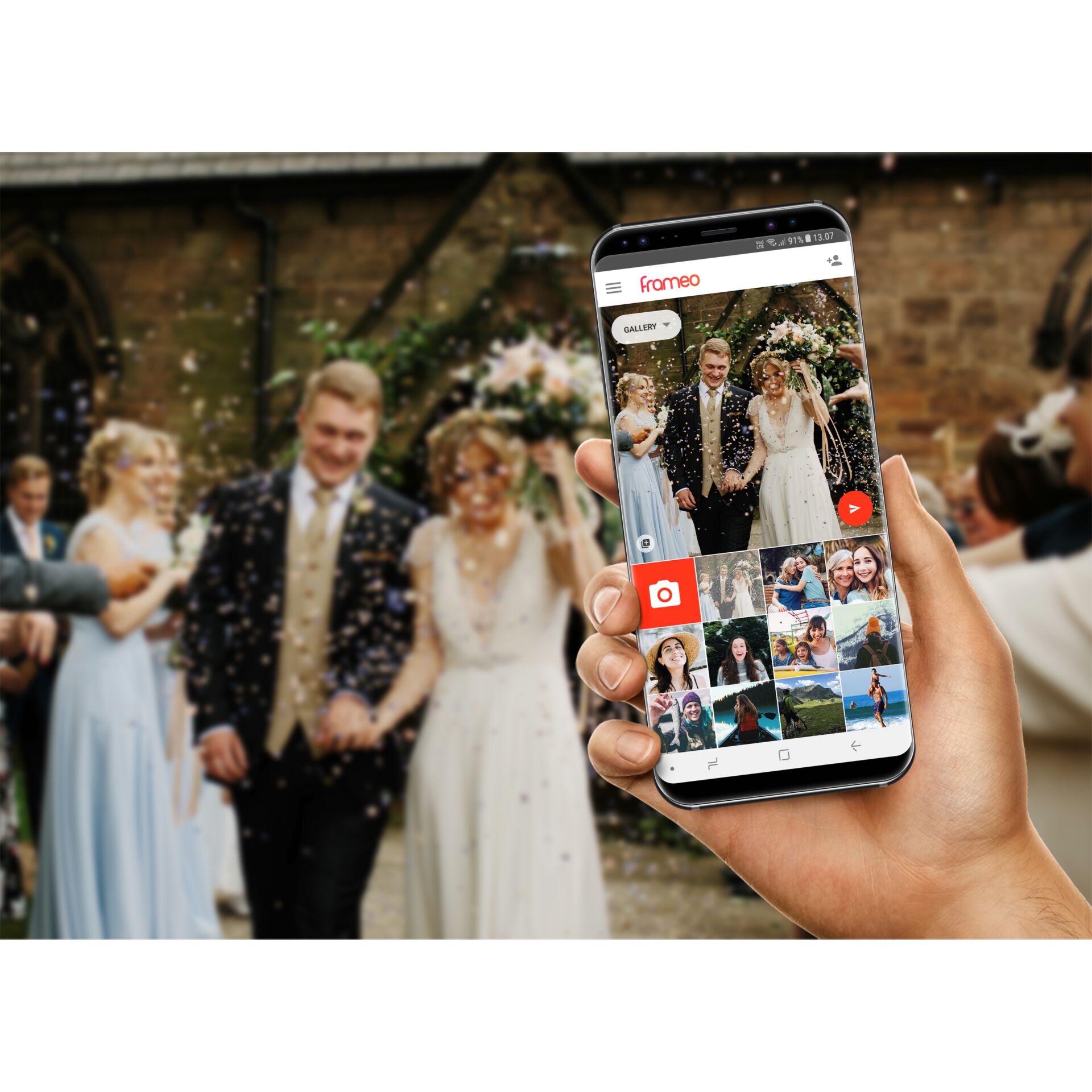 smartphone, mobile app, Galerie, Fotos, Konfetti