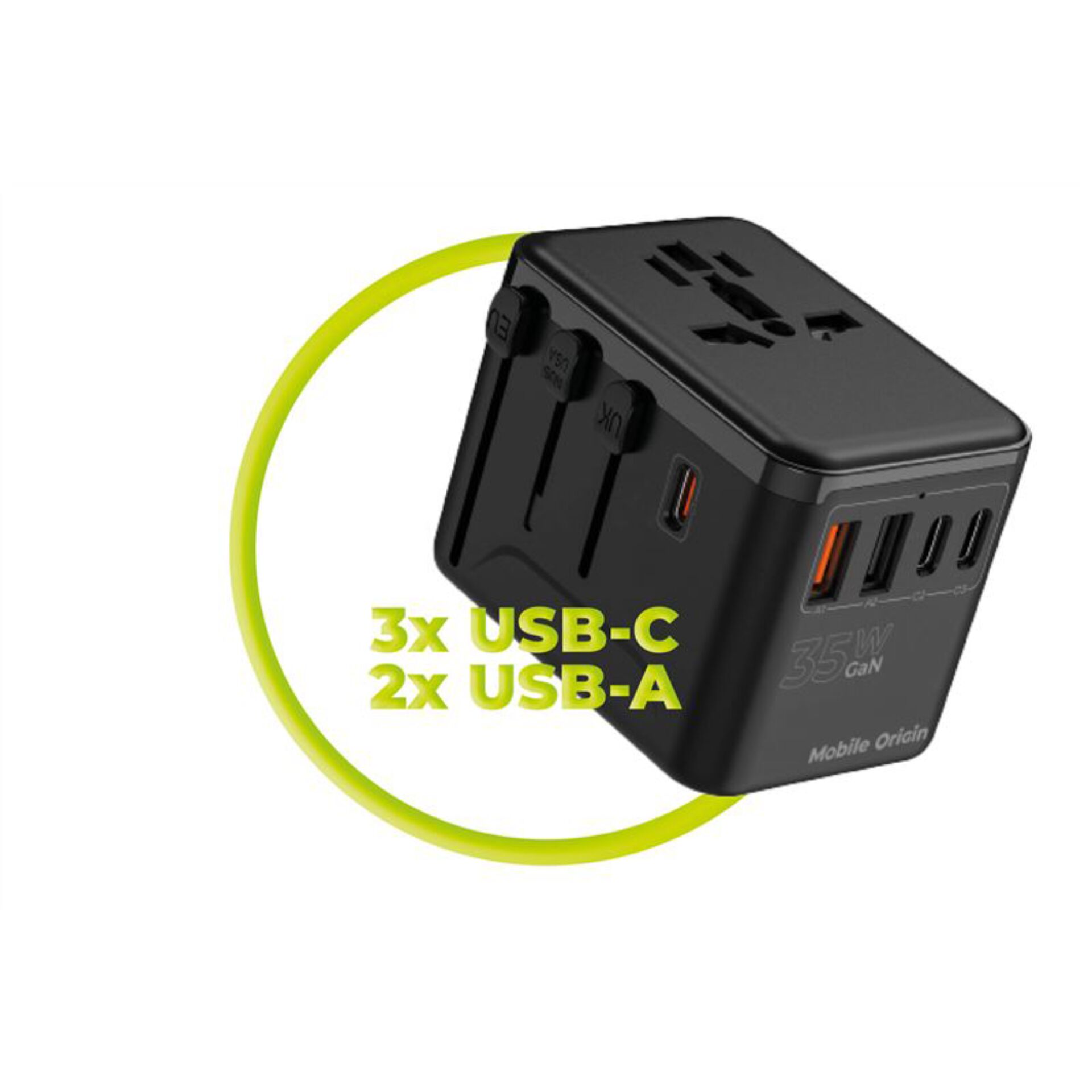 USB-C Ladegerät, USB-C Hub, Multiport-Ladegerät, Wandadapter, Kompakte Steckdosenleiste