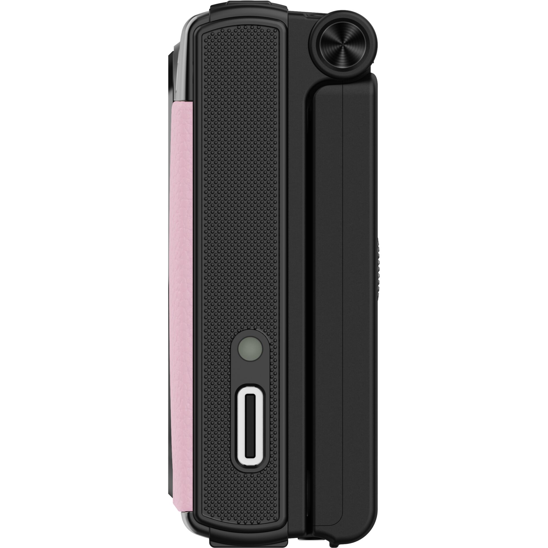 Smartphone-Hülle,  pinker Rand, Grifstruktur, Lautstärke-Taste, Portzugang