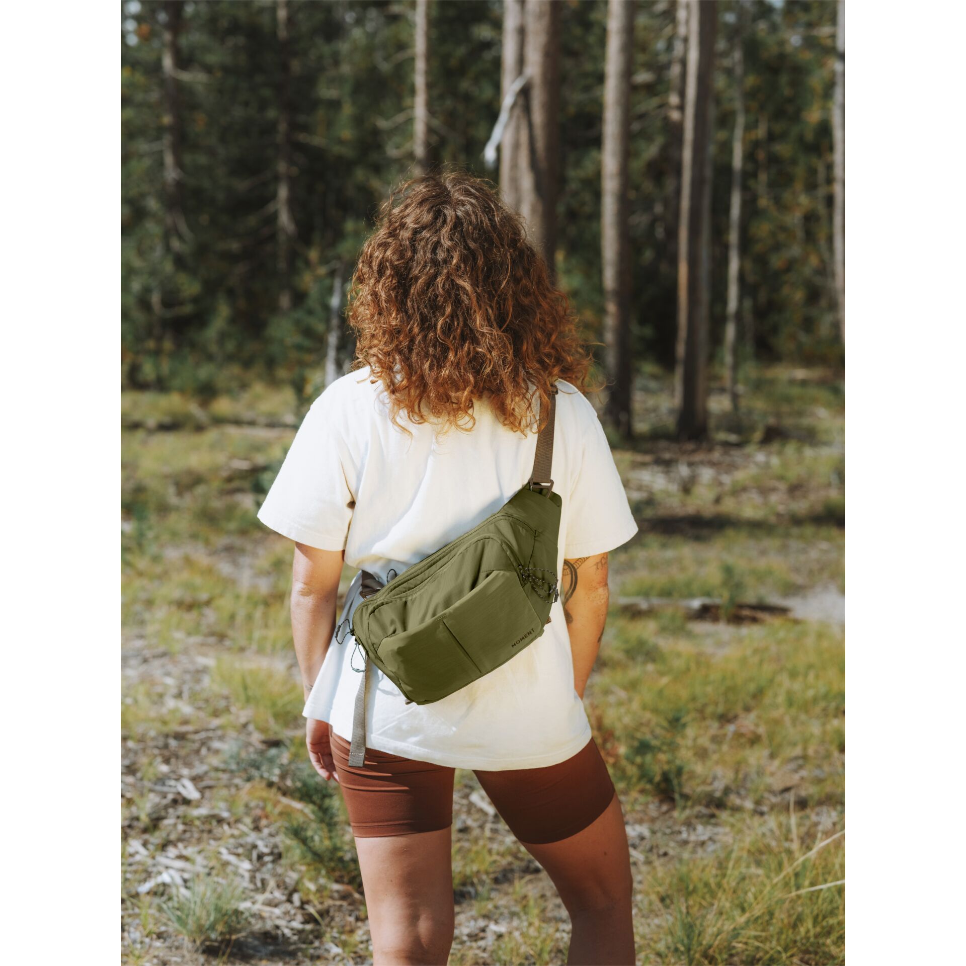 Umhängetasche, Sling Bag, Olivgrün, Nylongewebe, Outdoor-Tasche