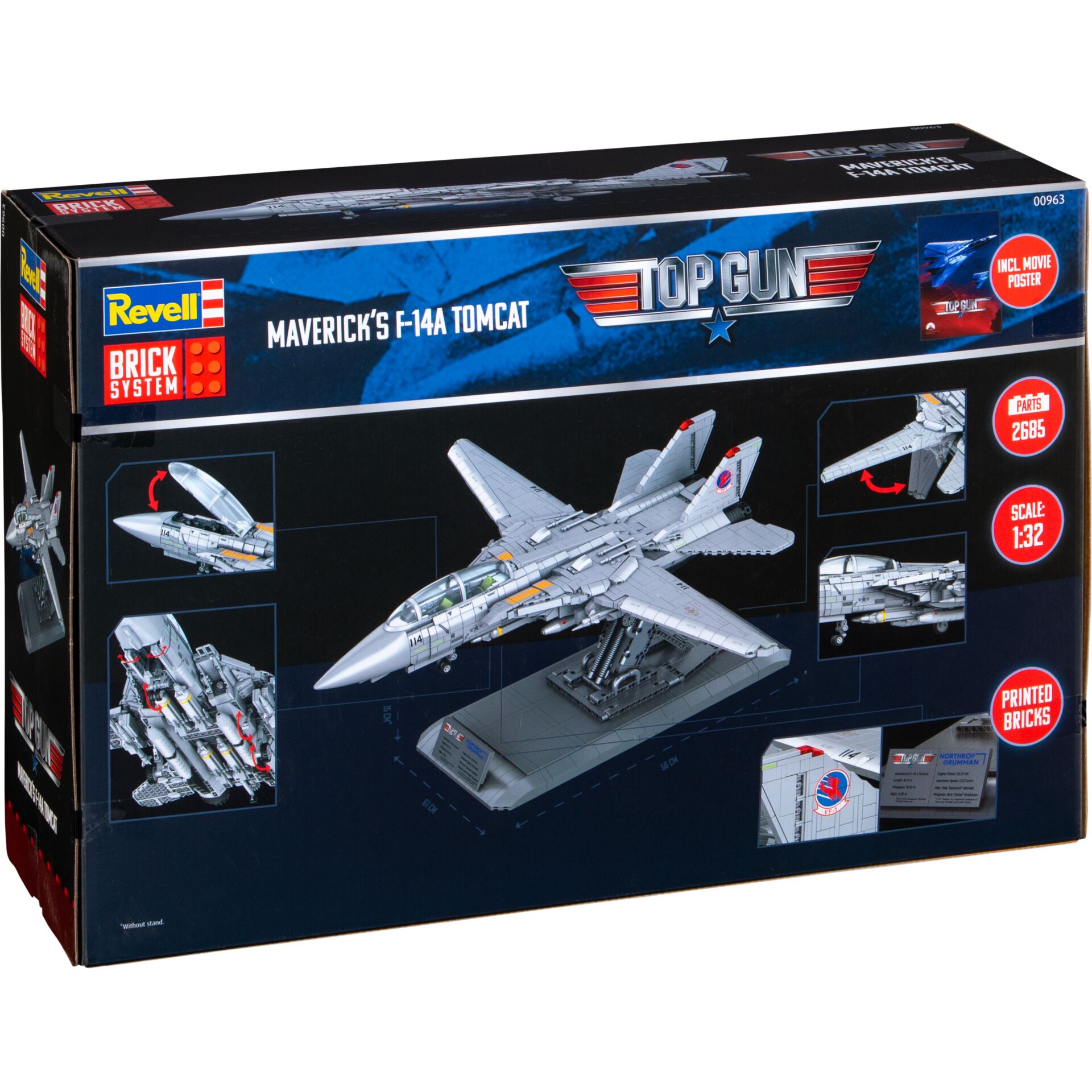 Klemmbaustein-Bausatz, F-14 Tomcat, Kampfflugzeug, 2.685 Teile, Maßstab 1:32