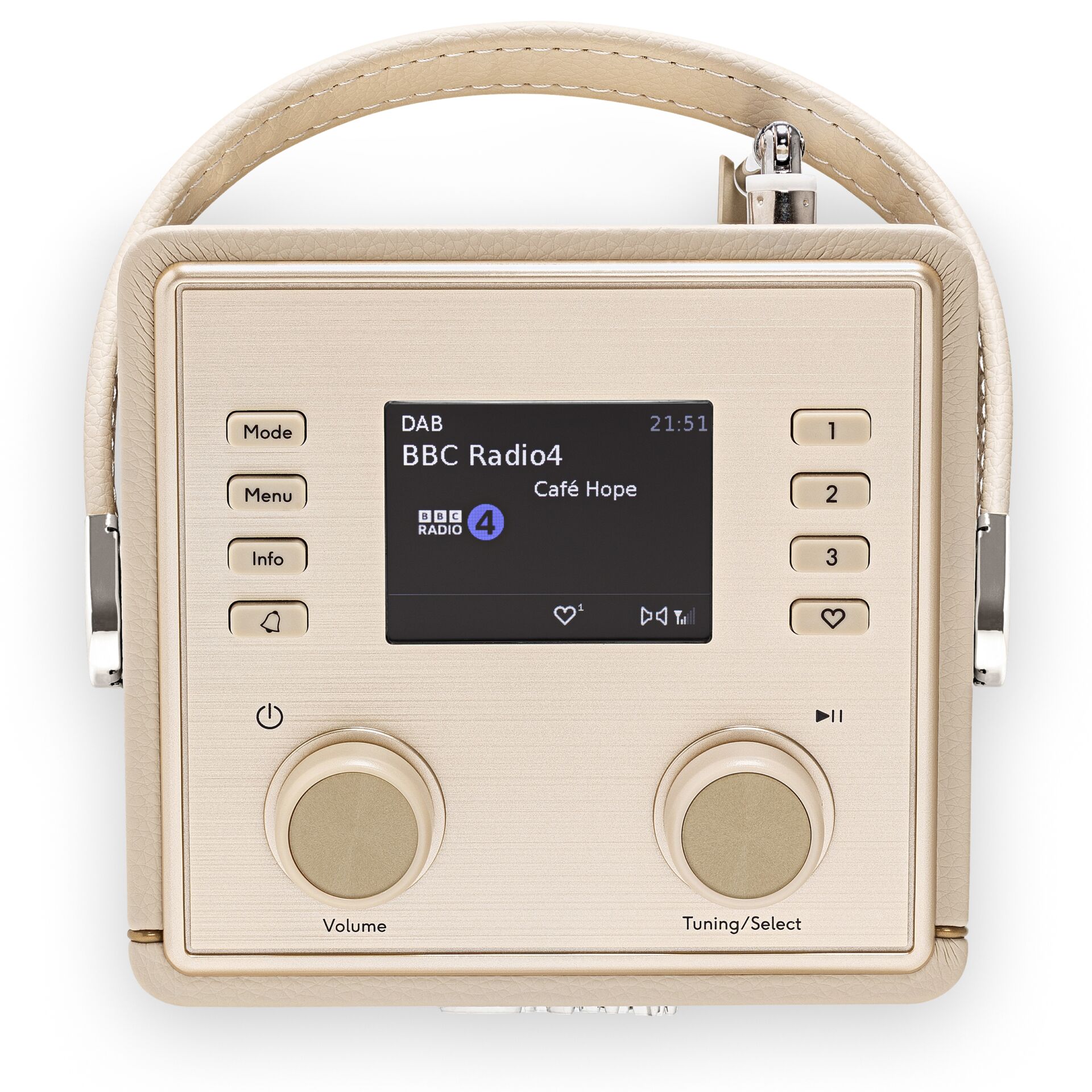 DAB-Radio, Digitalradio, Tragbares Radio, Beige, Lederoptik