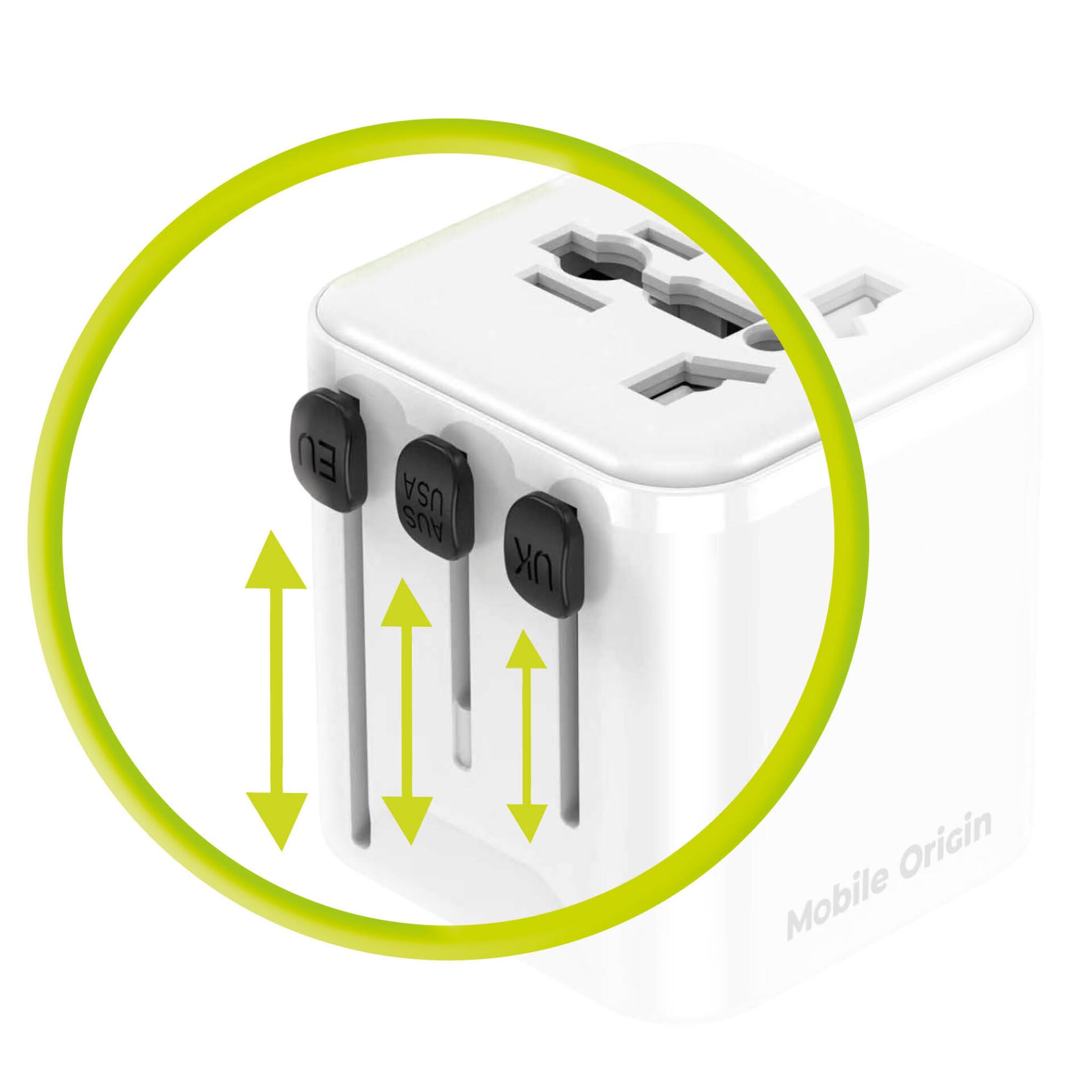 USB-Adapter, Multi-USB-Ladegerät, 3-Slot-Stecker, USB-C-Netzadapter, EU/US-Stecker
