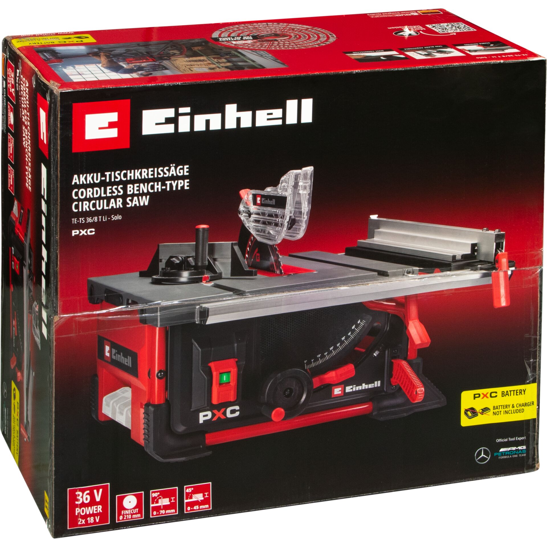 Akku-Tischkreissäge, Benchtop Circular Saw, PXC, 36 V, Werkzeugbox