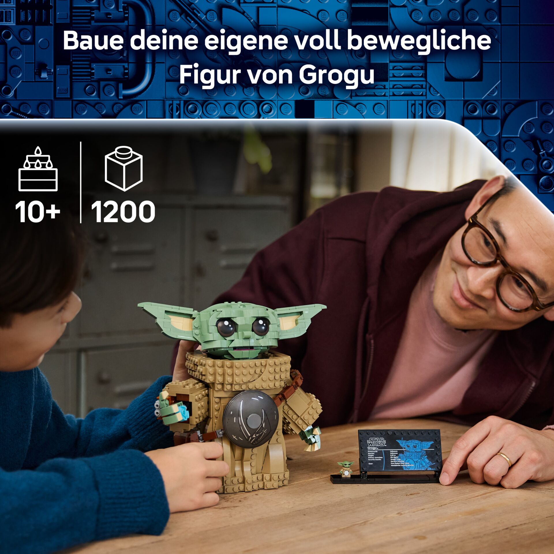 Lego, Baby-Yoda, Figur, Bauset, Schreibtisch-Deko