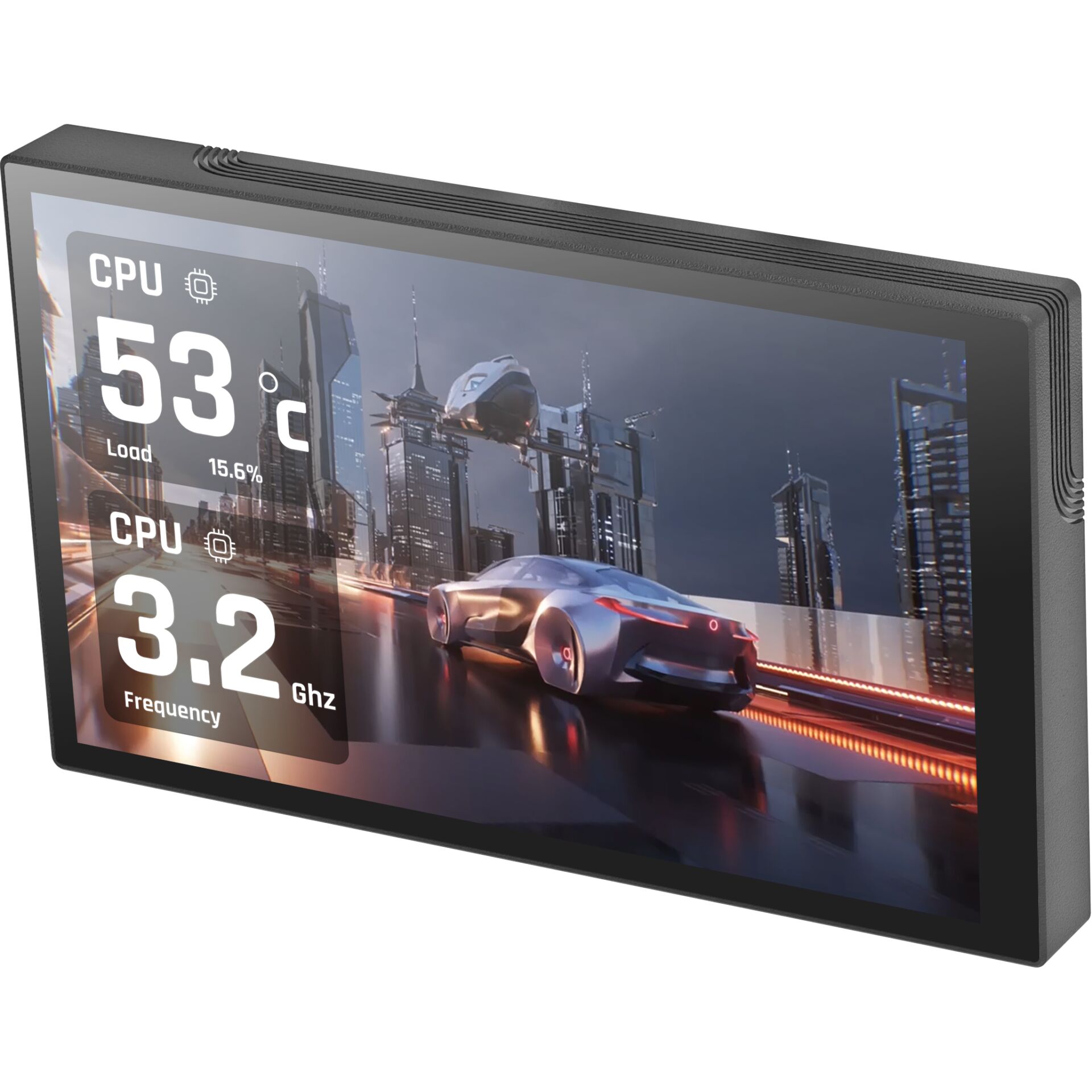 -display, -lcd, -gpu monitor, -car racing, -city skyline