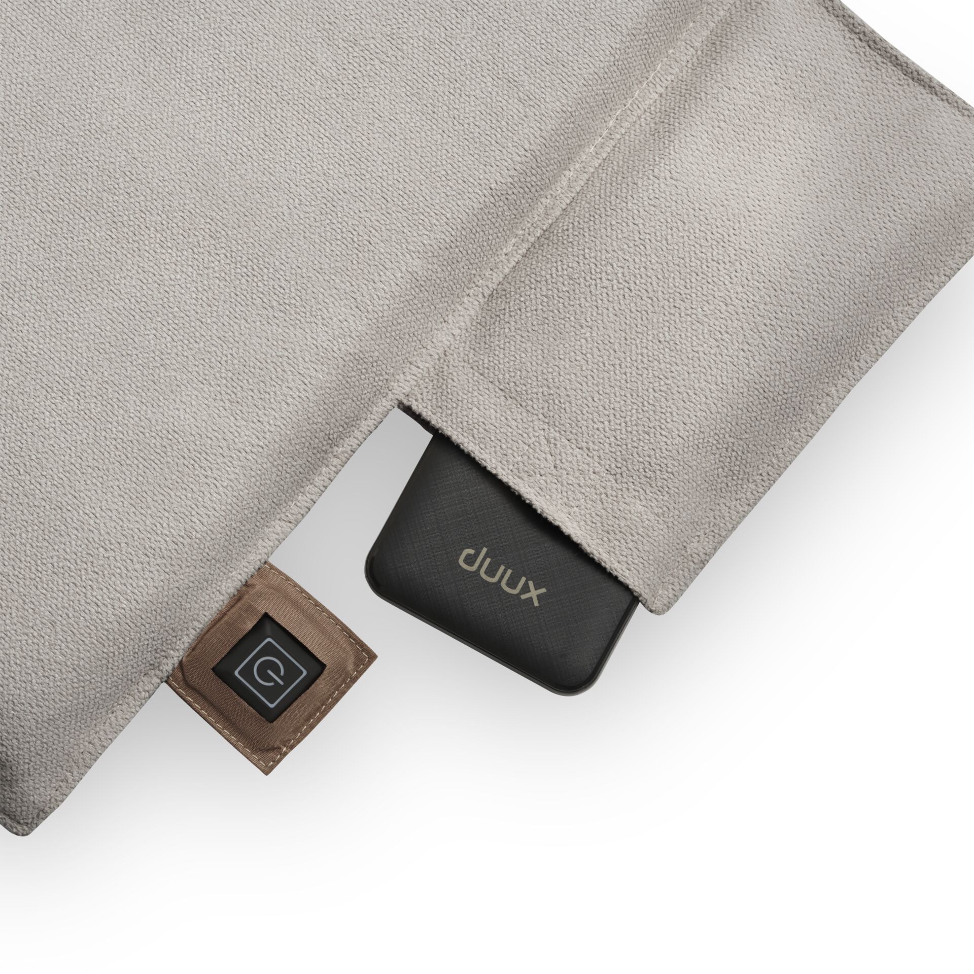 Schal, Fleece, Beige, Tasche, Handyhalterung