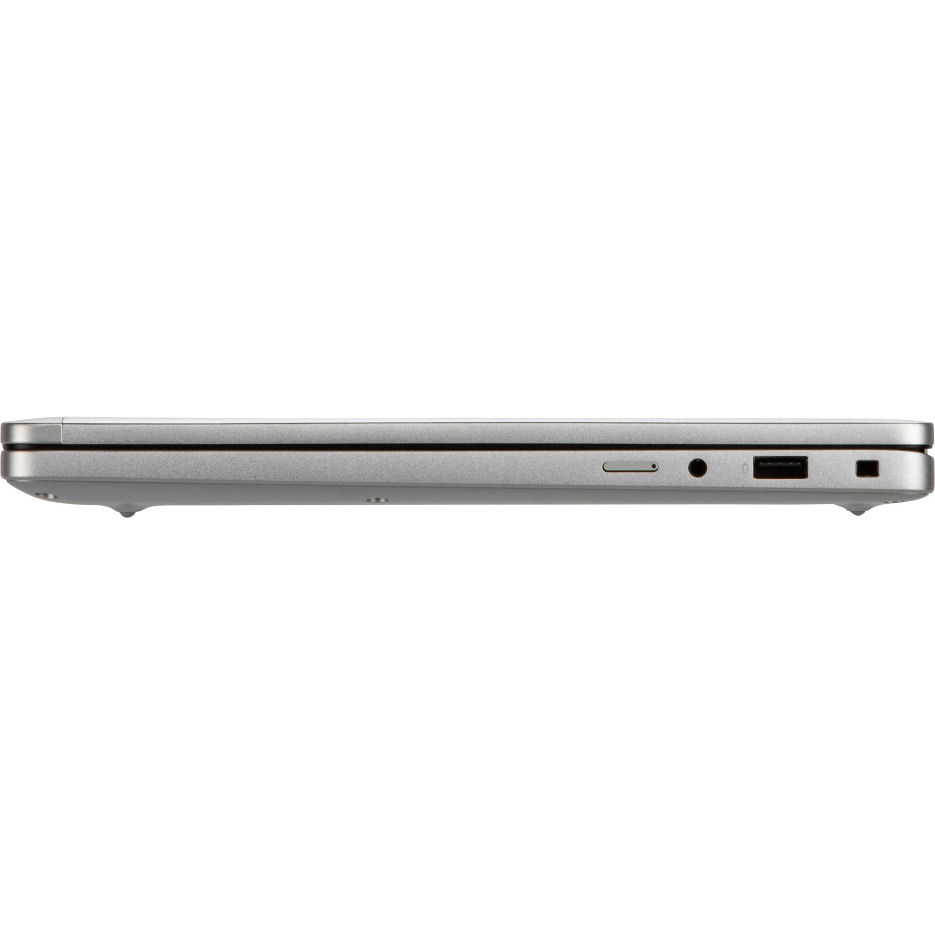 Laptop, Silberfarben, Geschlossen, USB-Anschluss, Kopfhöreranschluss