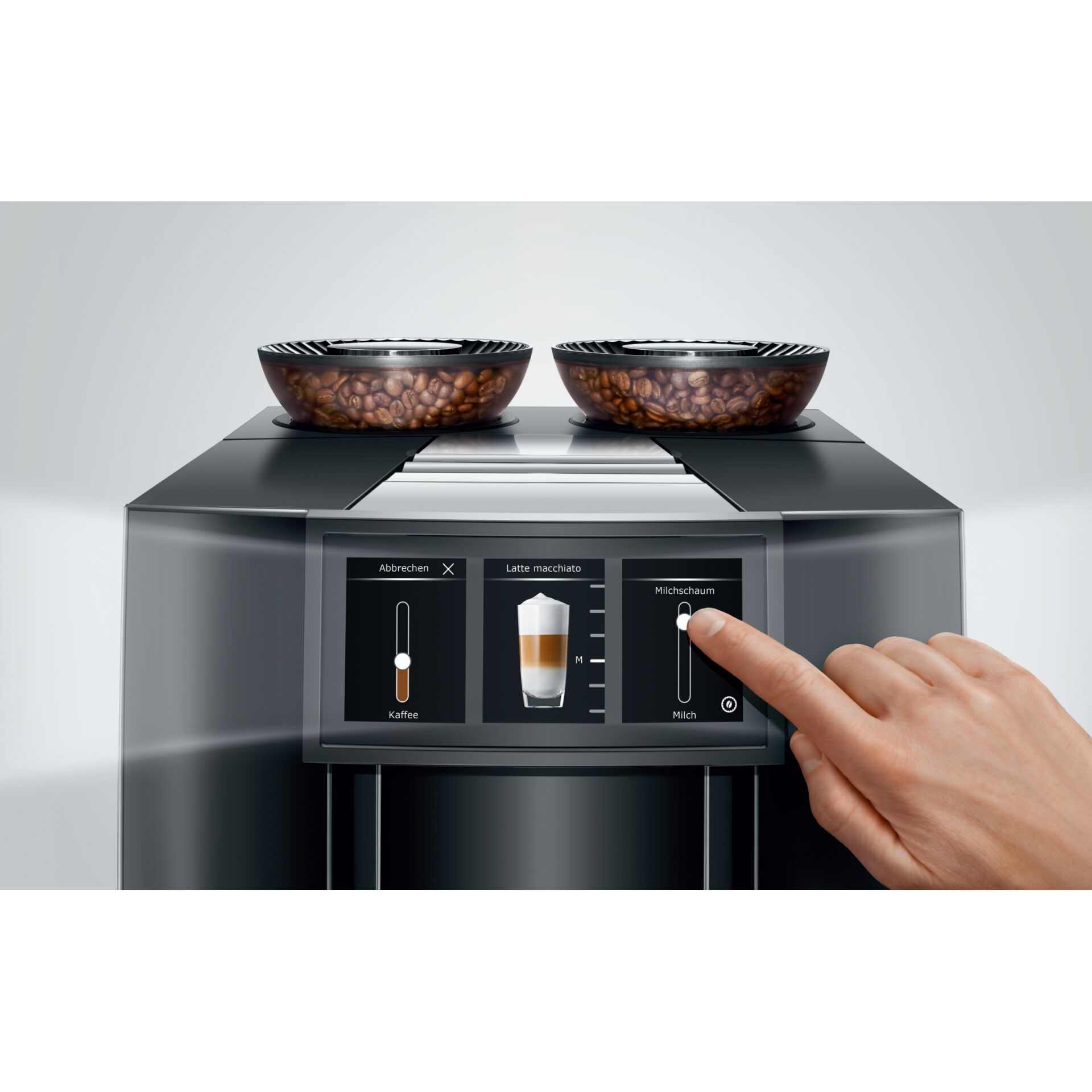 Kaffeeautomat, Kaffeemaschine, Milchschaum, Touchscreen, Bohnenbehälter