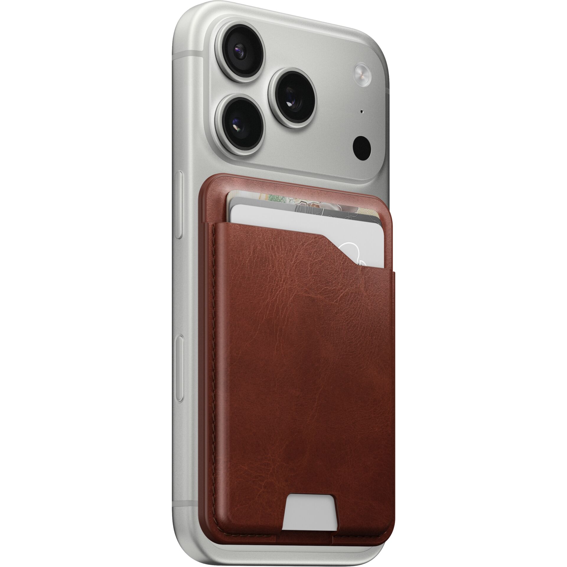 Telefonhülle, Kartenfach, Ledertasche, III-Kamera, Silber