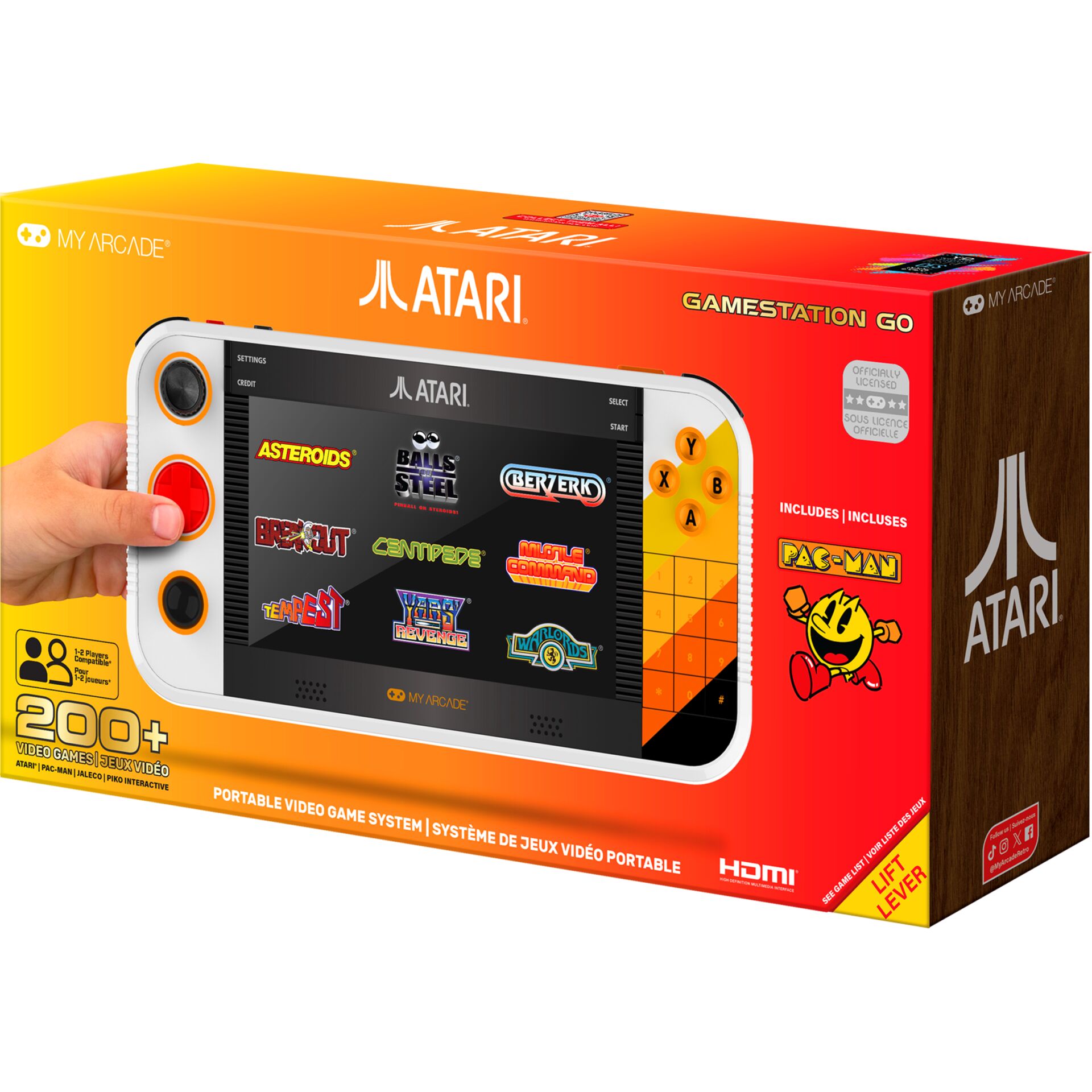 handheld, gaming-konsole, atari, tragbar, 20-spiele