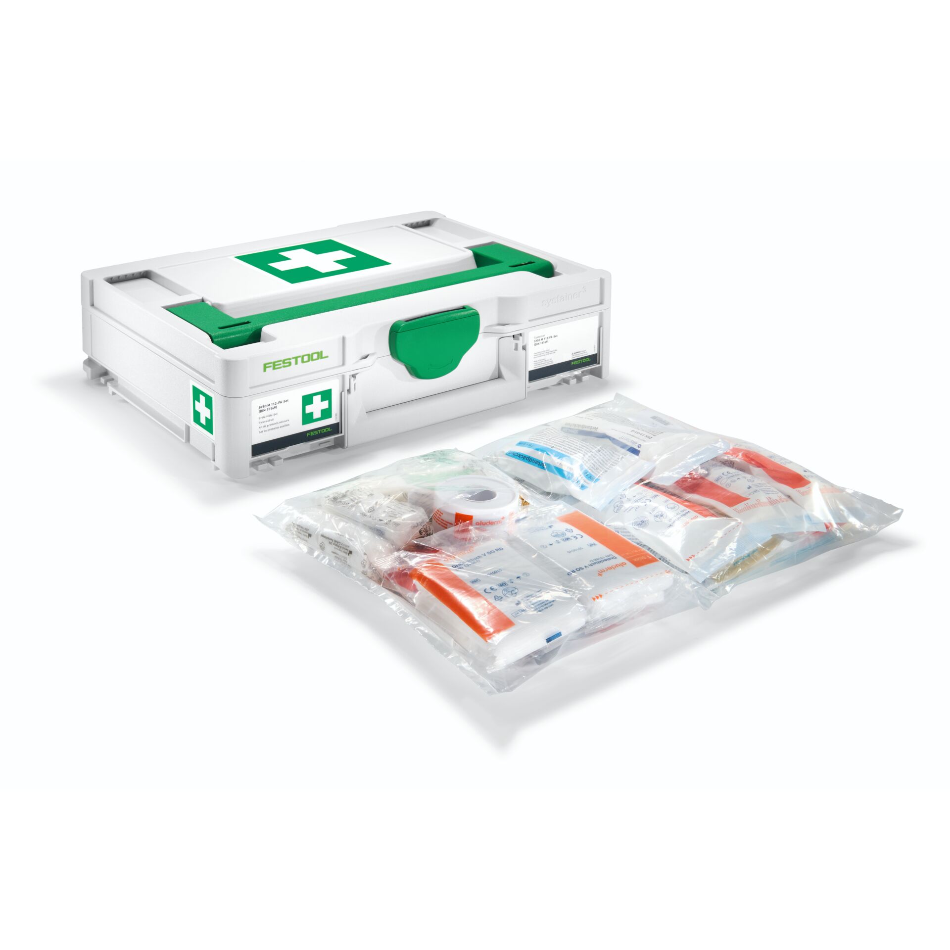 Erste Hilfe Set, Notfallkasten, Medizinschachtel, Kasten mit Verbandmaterial, Rettungsset