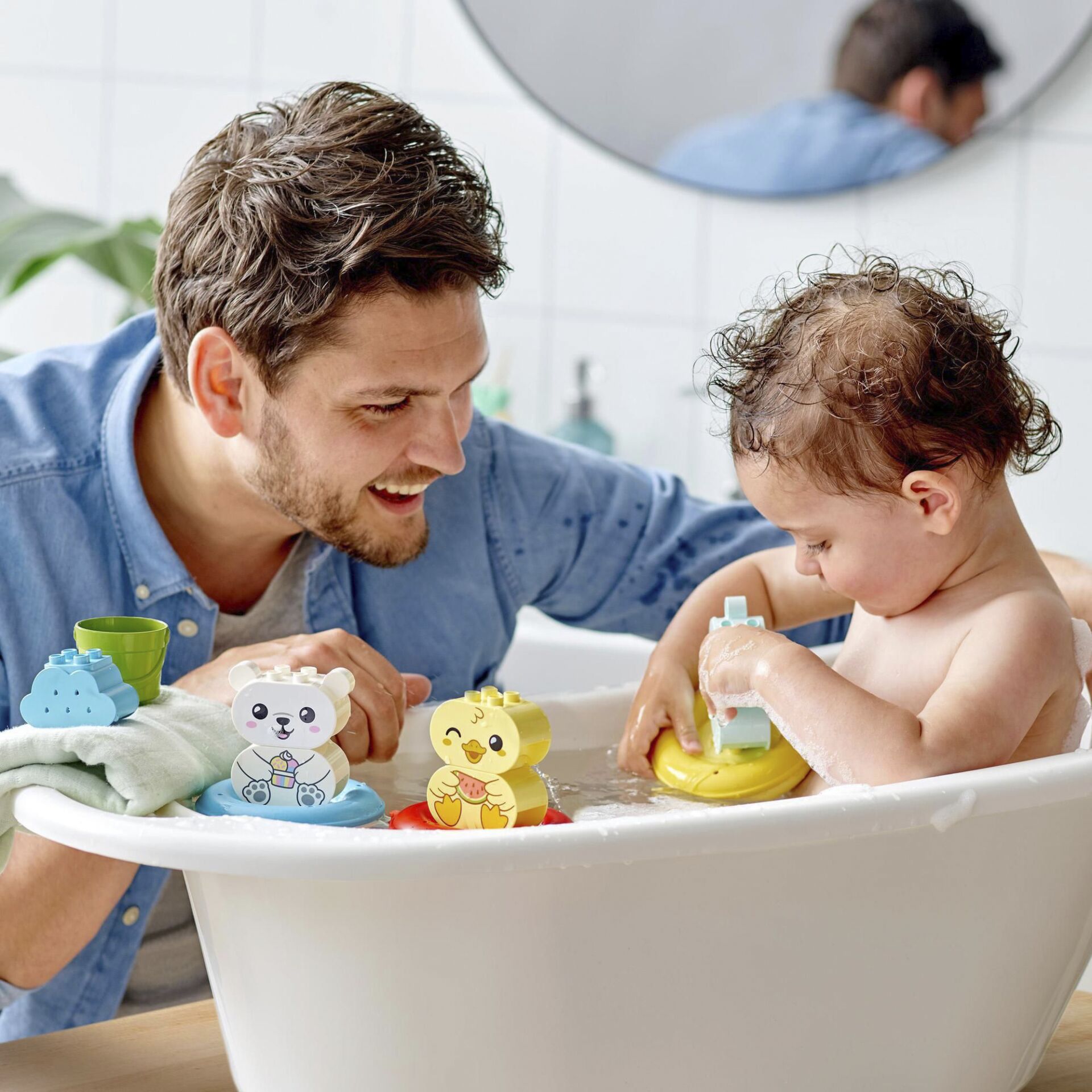 Baden, Baby, Person, Erwachsener, Mann