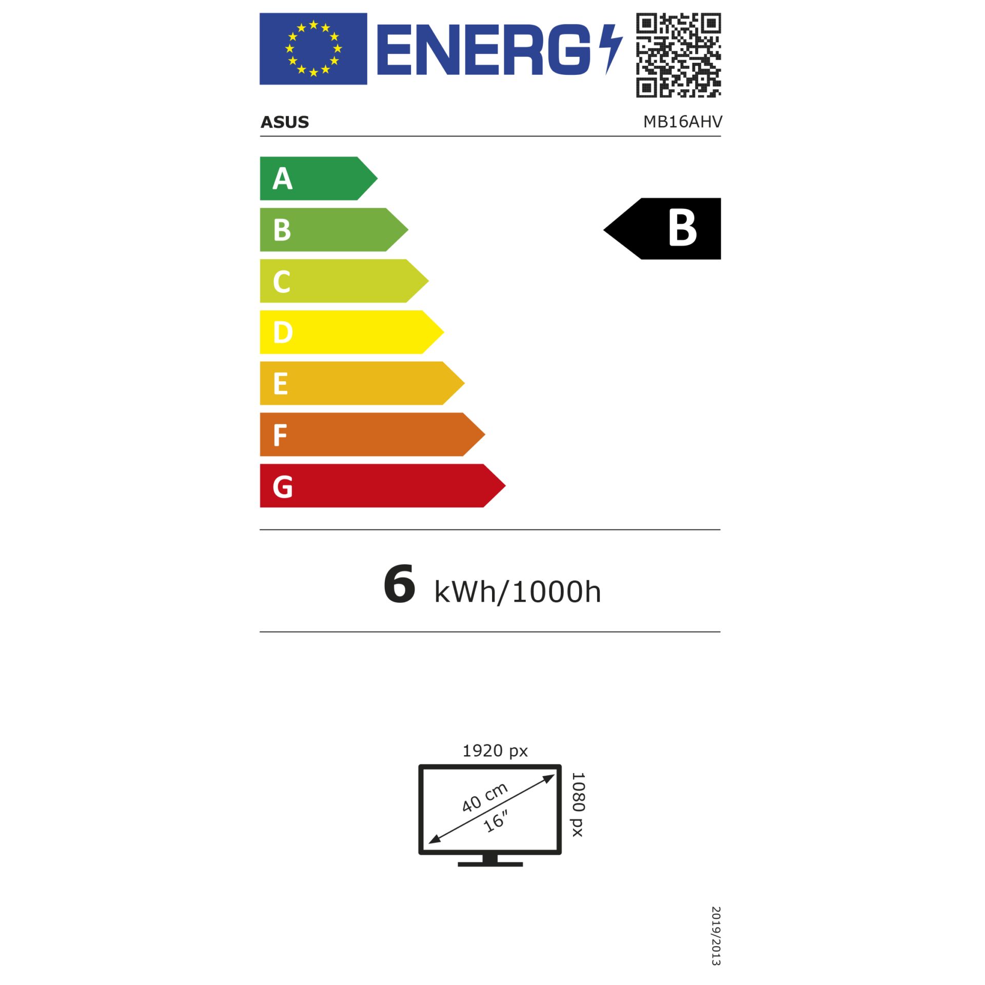 Asus MB16AHV – Energieeffizienzklasse B
