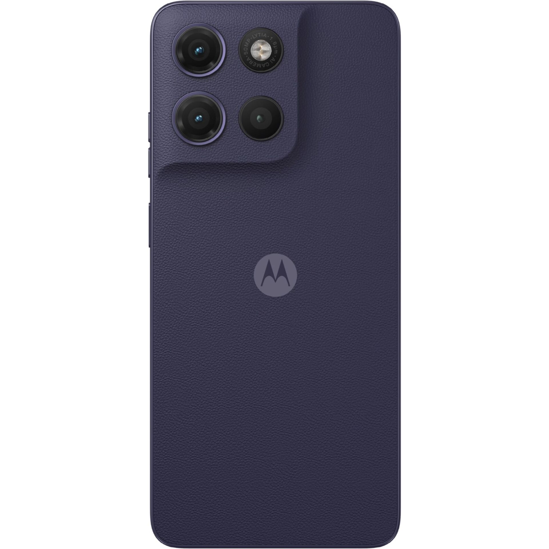 smartphone, Quad-Kamera, Lederoptik, lila, Motorola-Logo