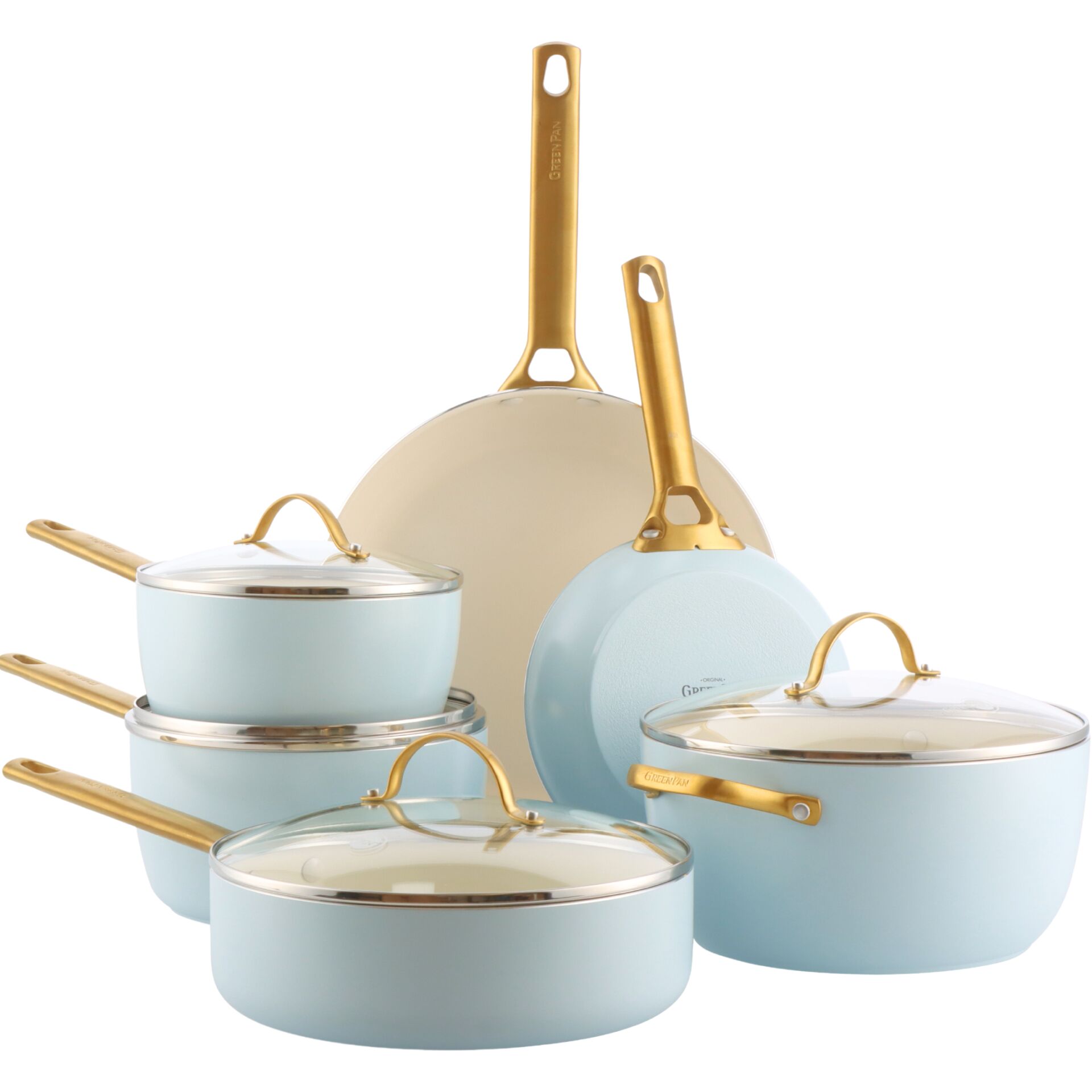 GreenPan Padova Reserve 6 Tlg  Topf&Pfannenset Hellblau