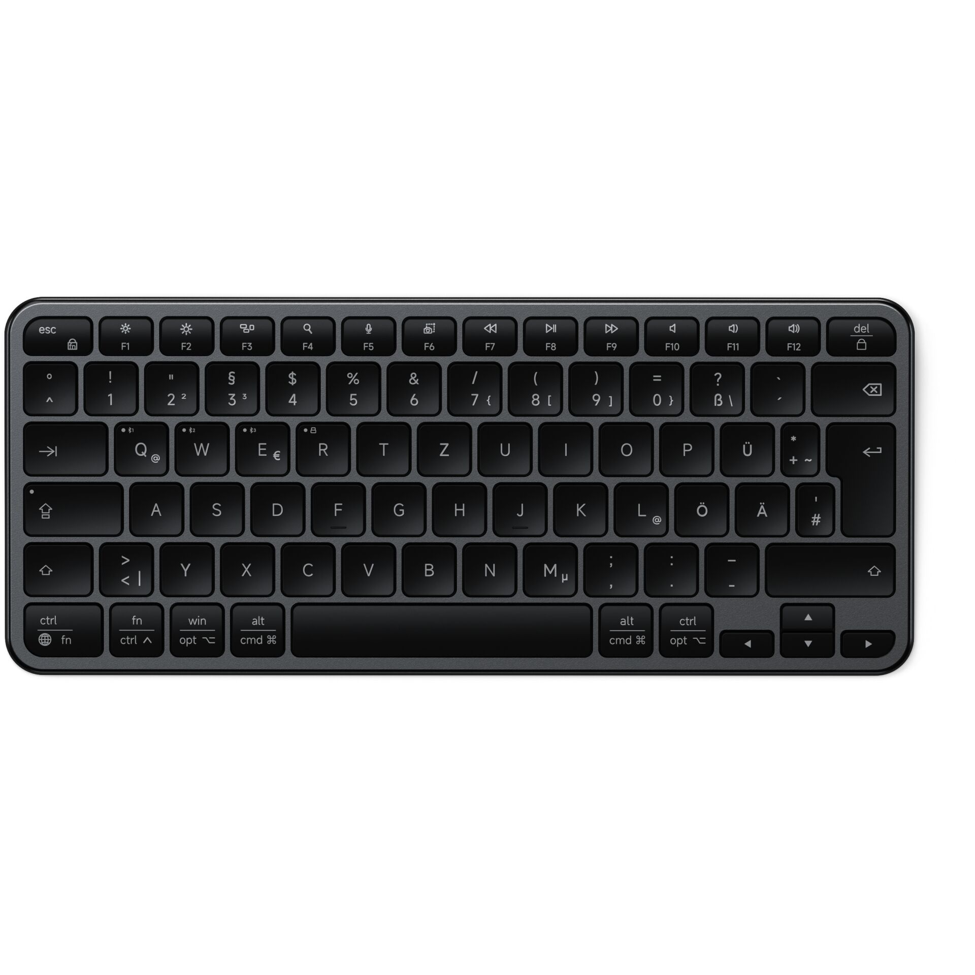 Tastatur, Bluetooth, QWERTZ, schwarz, kompakt