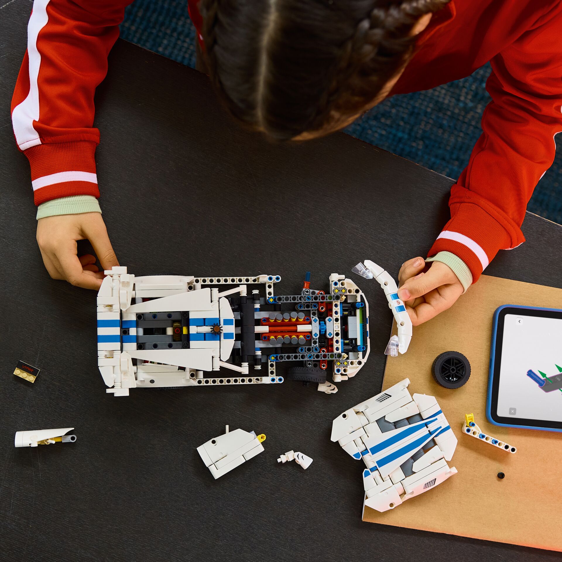 lego, konstruktion, roboter, weiß, blau
